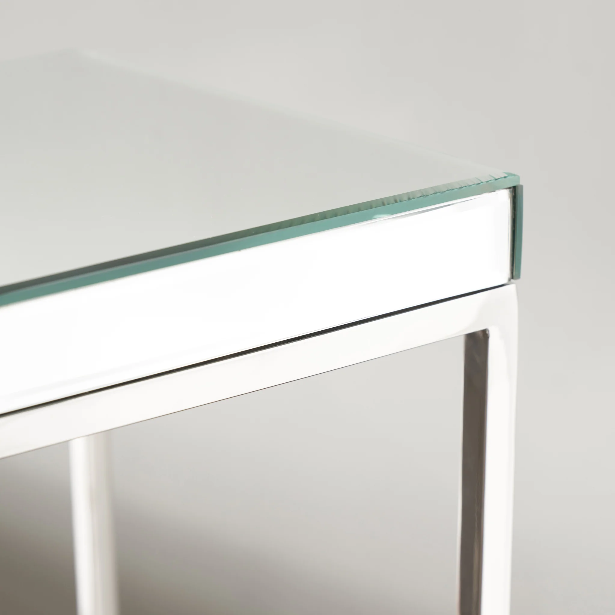Elysee Mirrored Glass Square Side Table - Image 8