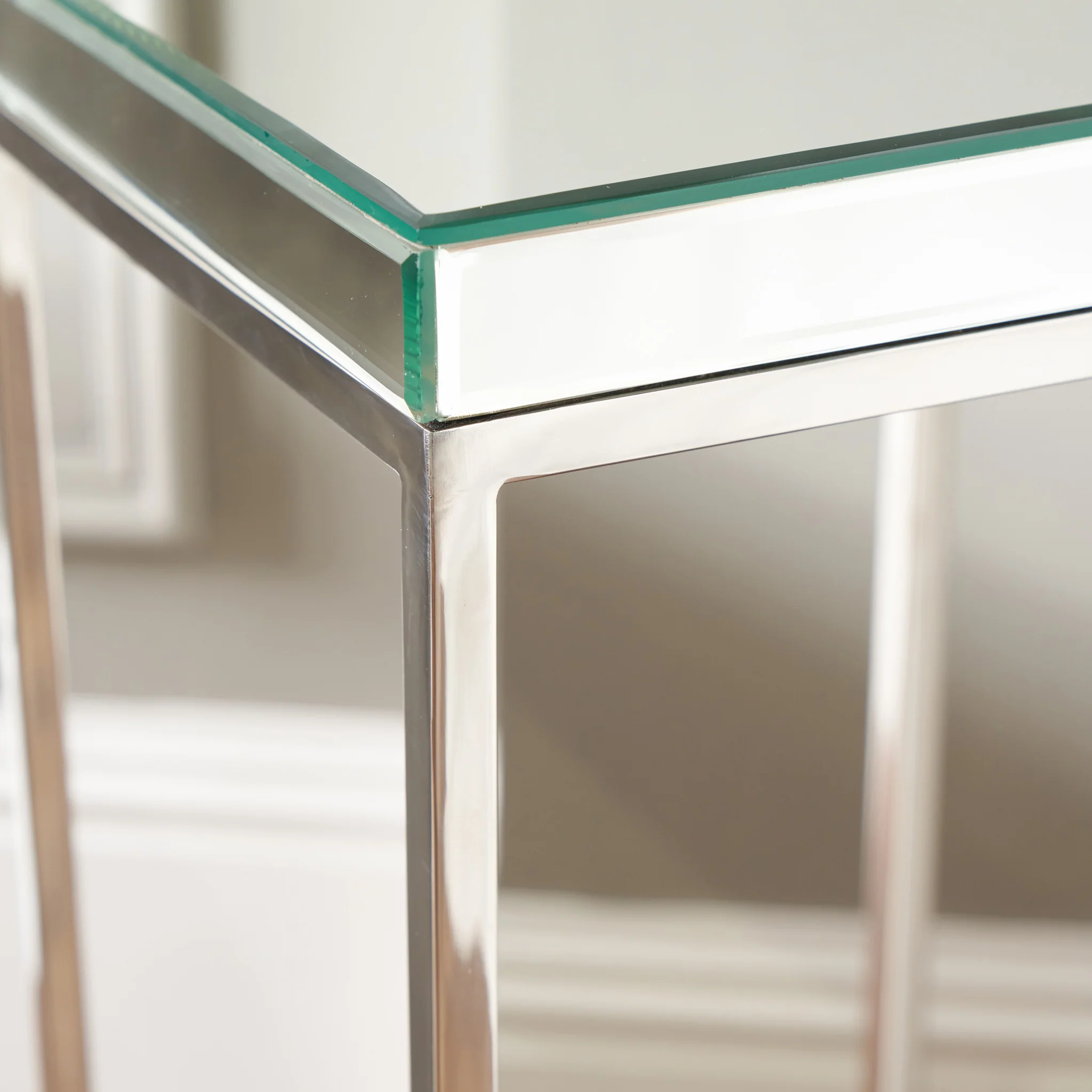 Elysee Mirrored Glass Square Side Table - Image 9