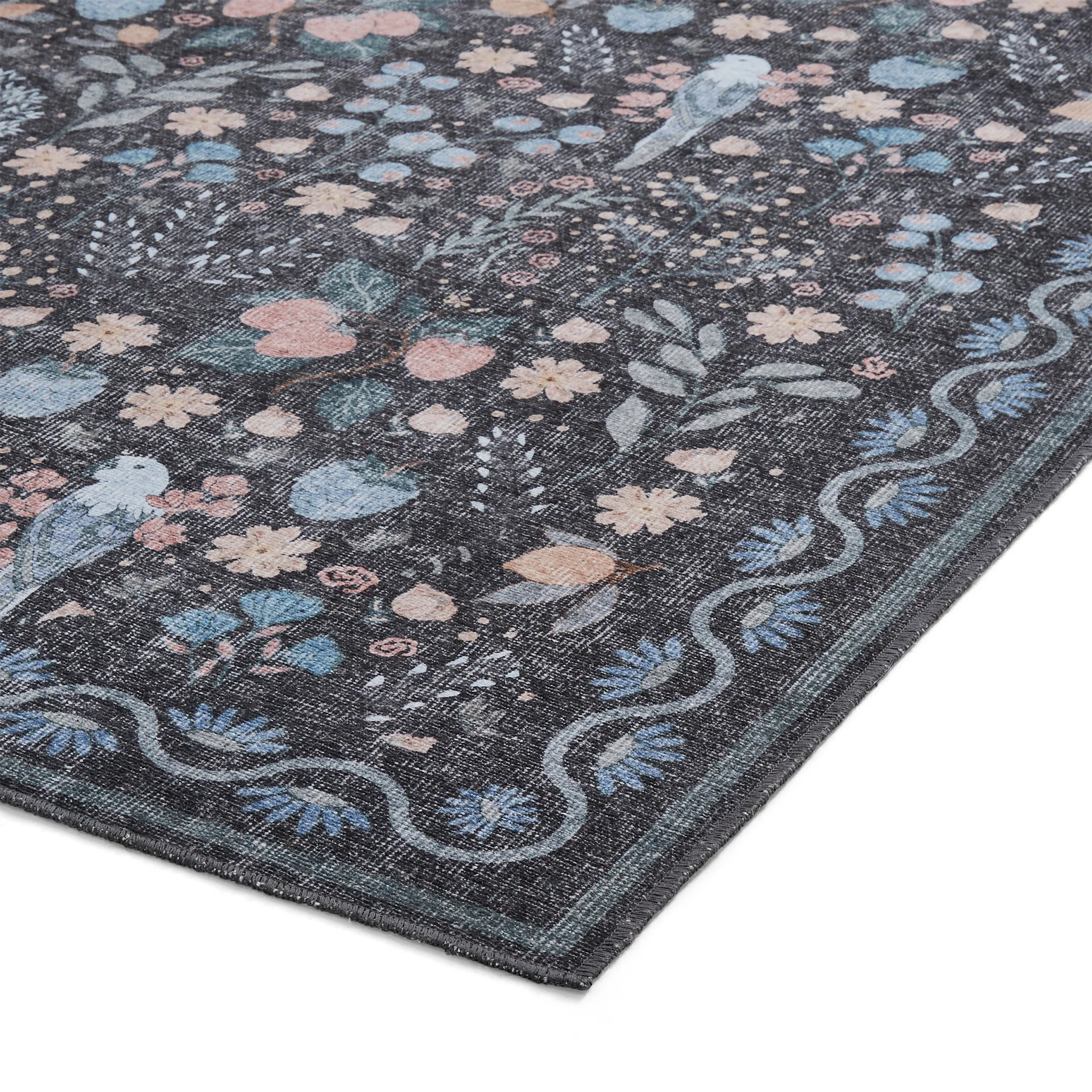 Emmie Washable Classic Floral Print Rug - Image 16