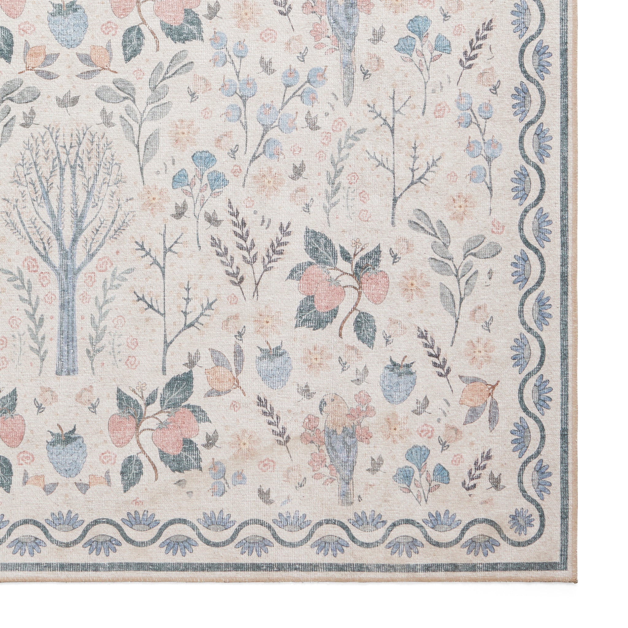Emmie Washable Classic Floral Print Rug - Image 5