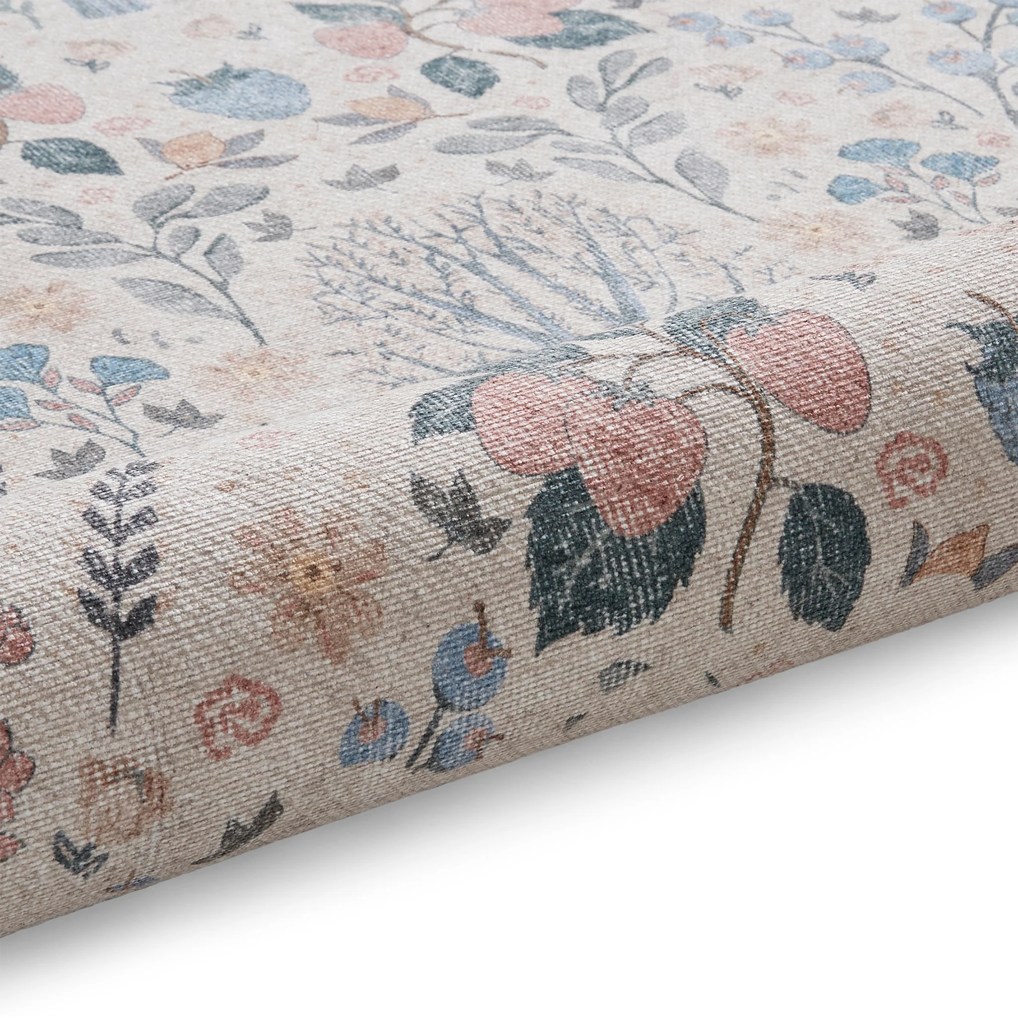 Emmie Washable Classic Floral Print Rug - Image 8