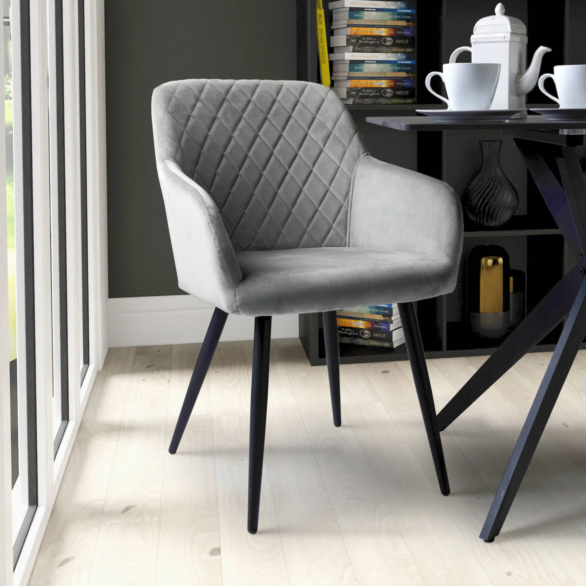 Enora Brushed Velvet Dining Chair - Image 13