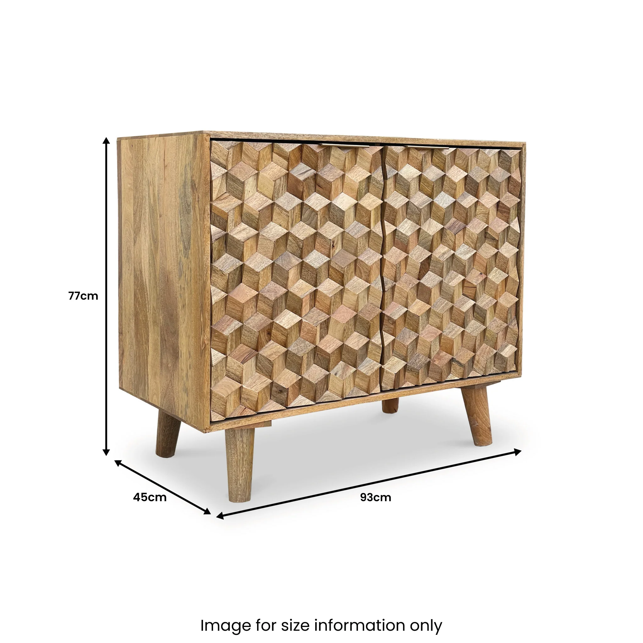 Enzo Geometric Mango Wood 2 Door Sideboard - Image 10