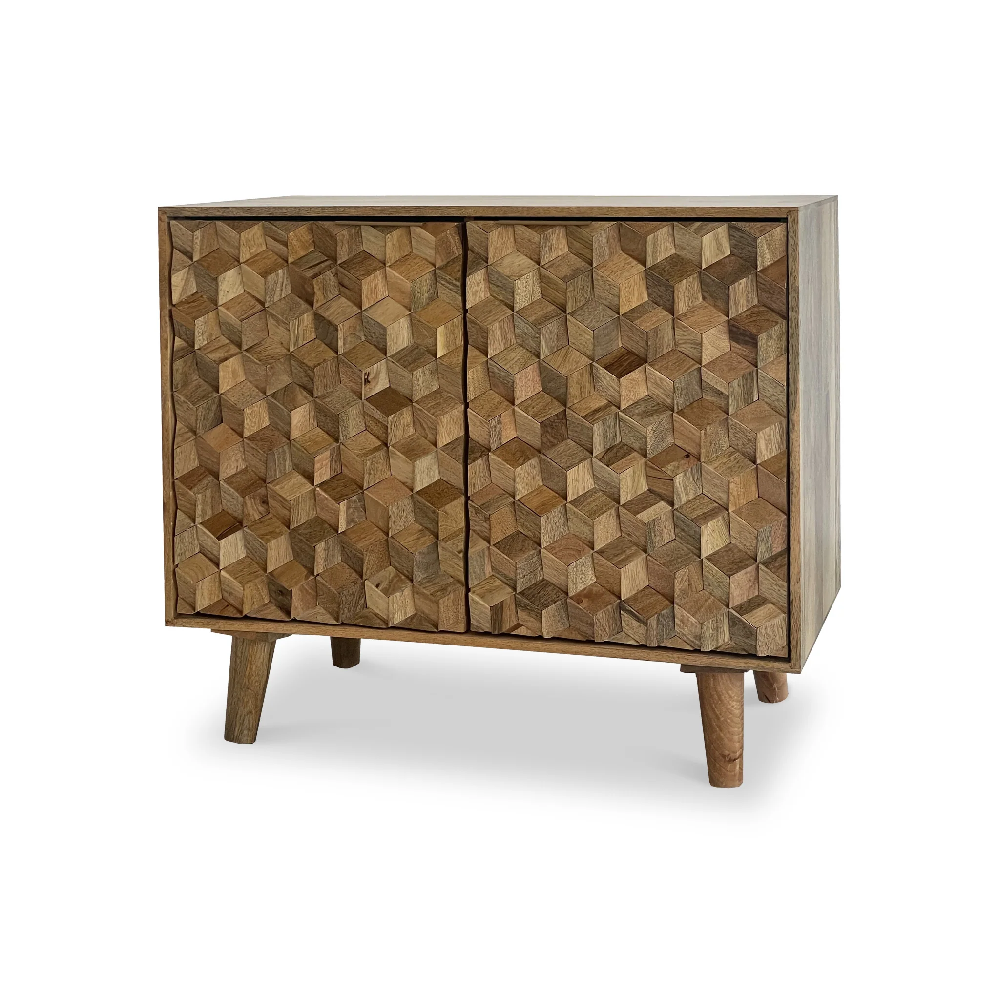 Enzo Geometric Mango Wood 2 Door Sideboard - Image 5