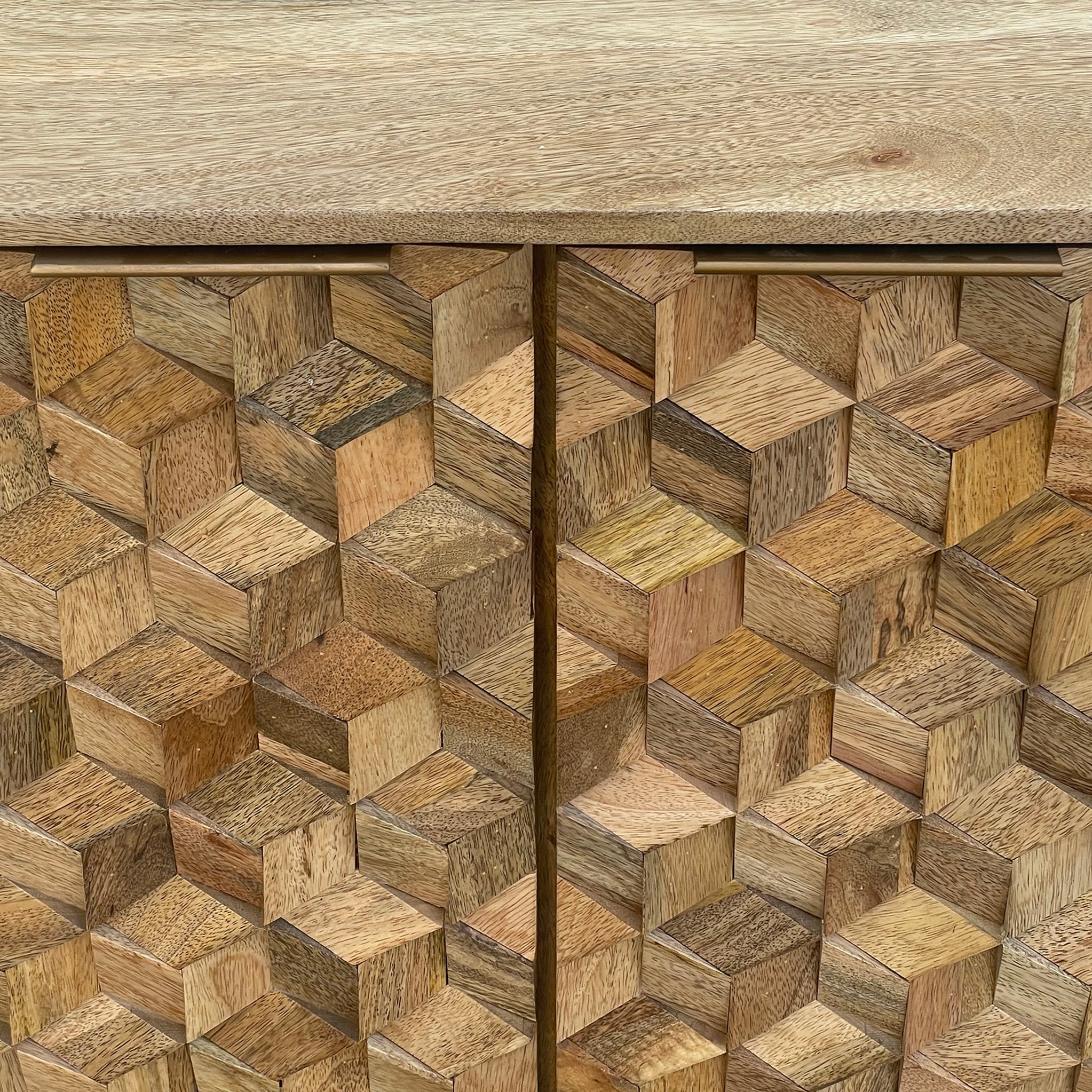 Enzo Geometric Mango Wood 2 Door Sideboard - Image 7