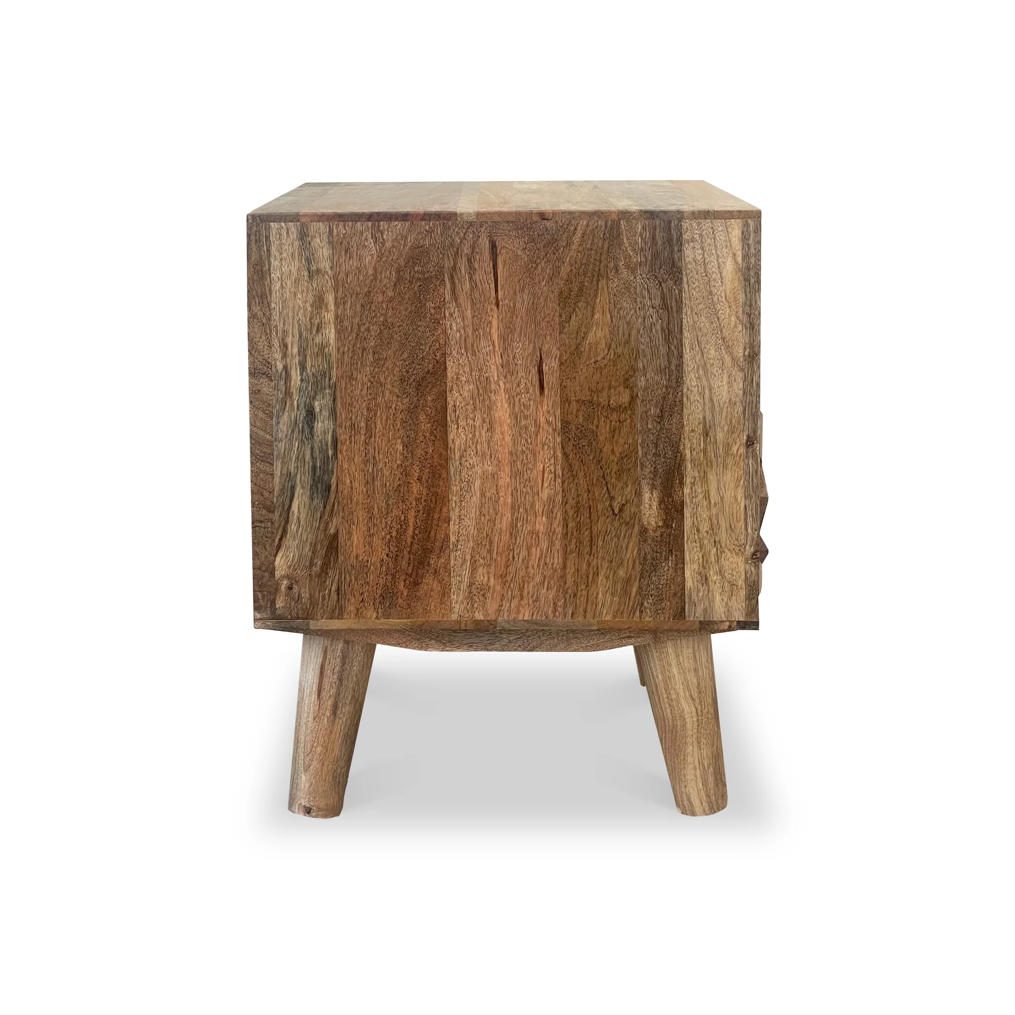Enzo Geometric Mango Wood 2 Drawer Bedside - Image 9