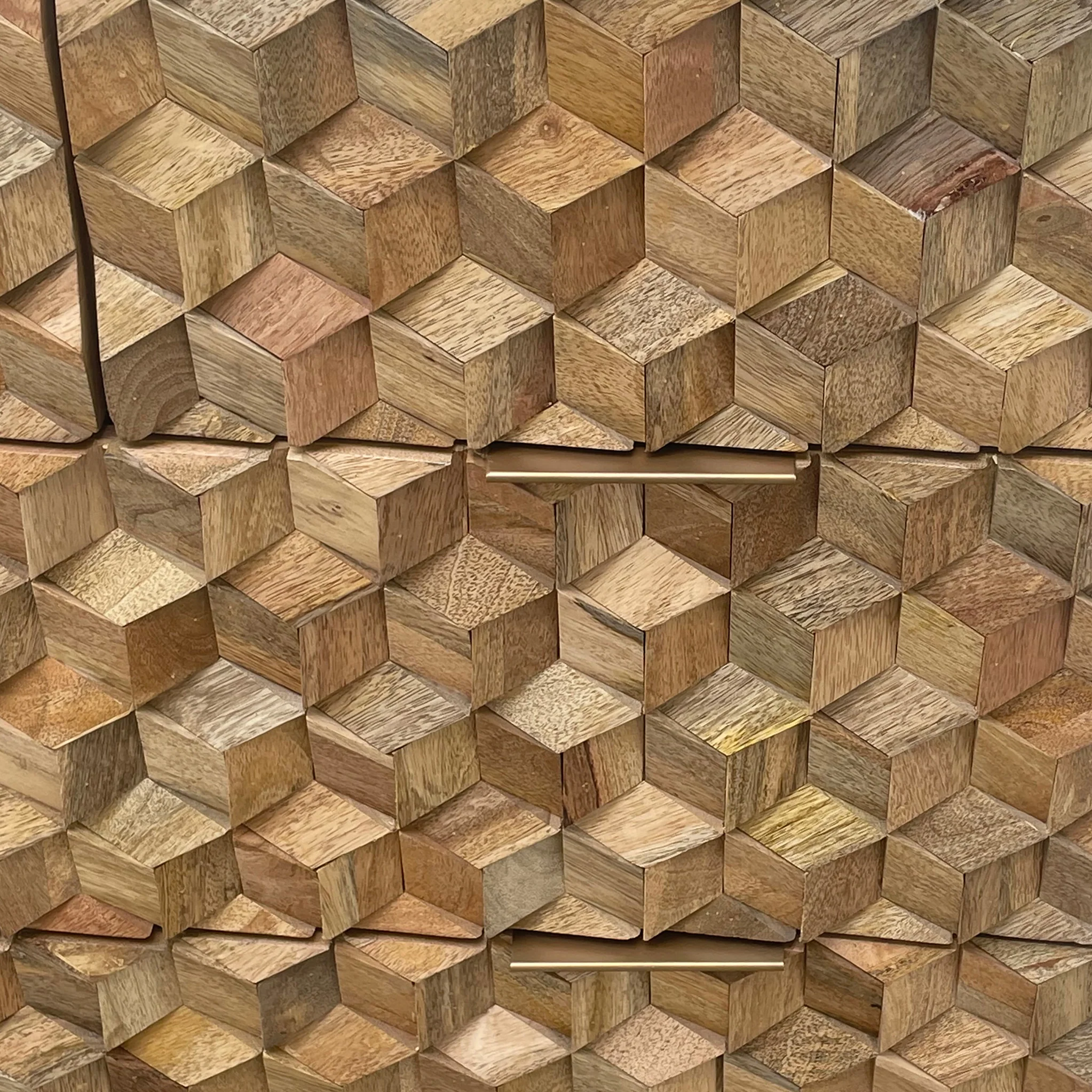 Enzo Geometric Mango Wood 4 Drawer Chest - Image 4