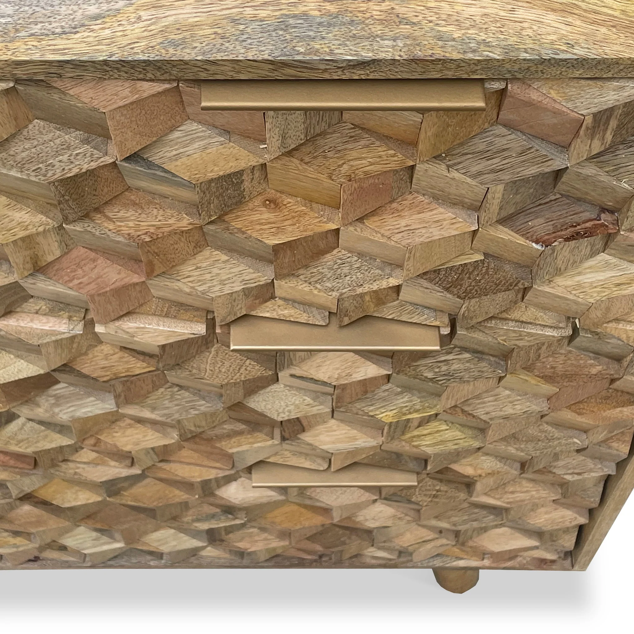 Enzo Geometric Mango Wood 4 Drawer Chest - Image 5