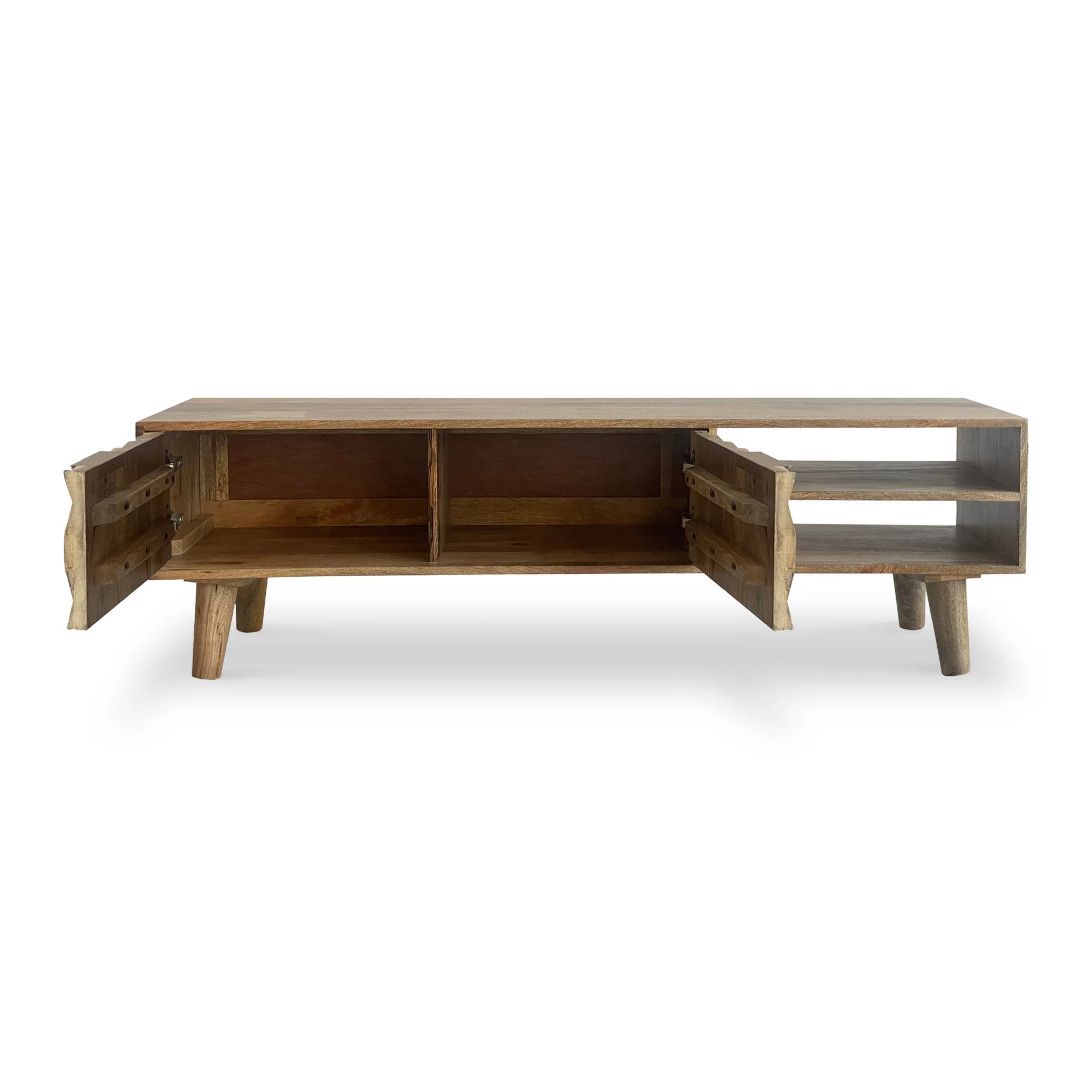 Enzo Geometric Mango Wood Large TV Unit - Image 4