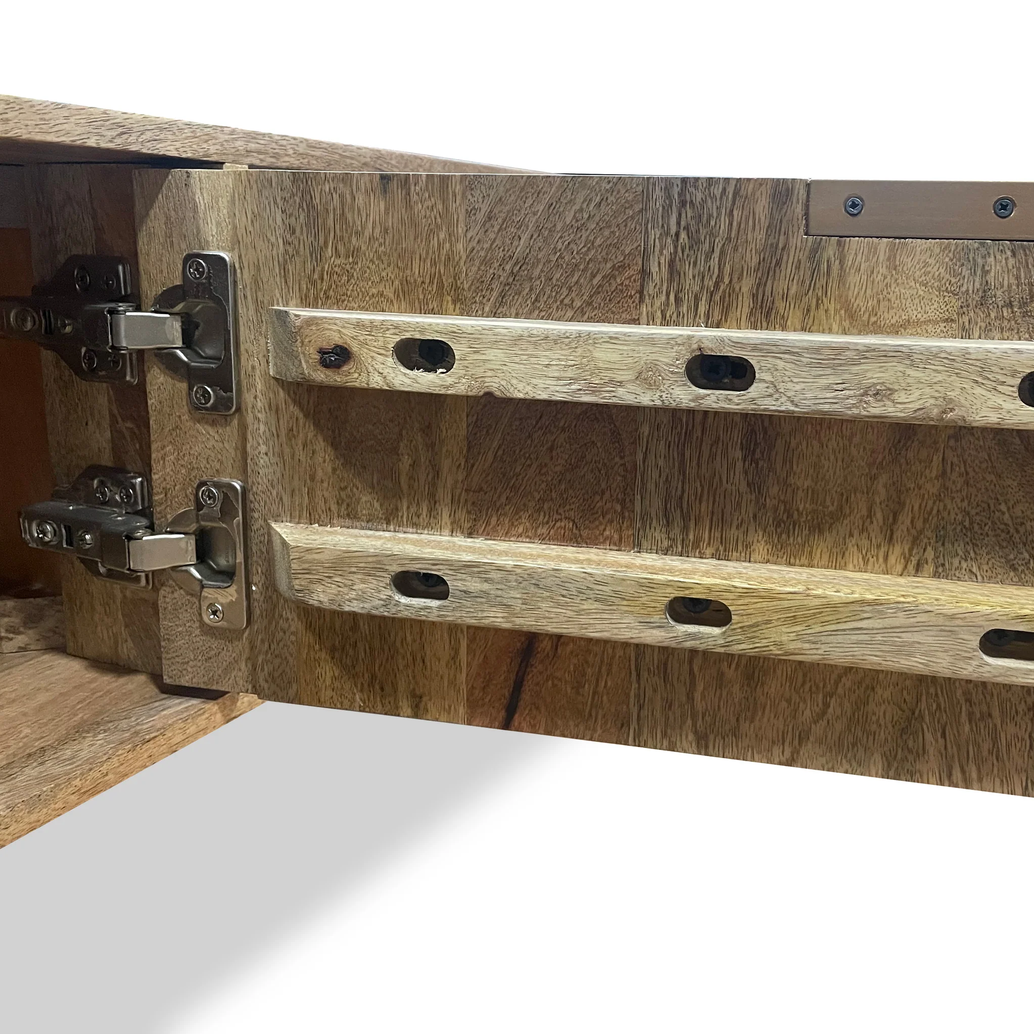 Enzo Geometric Mango Wood Large TV Unit - Image 5