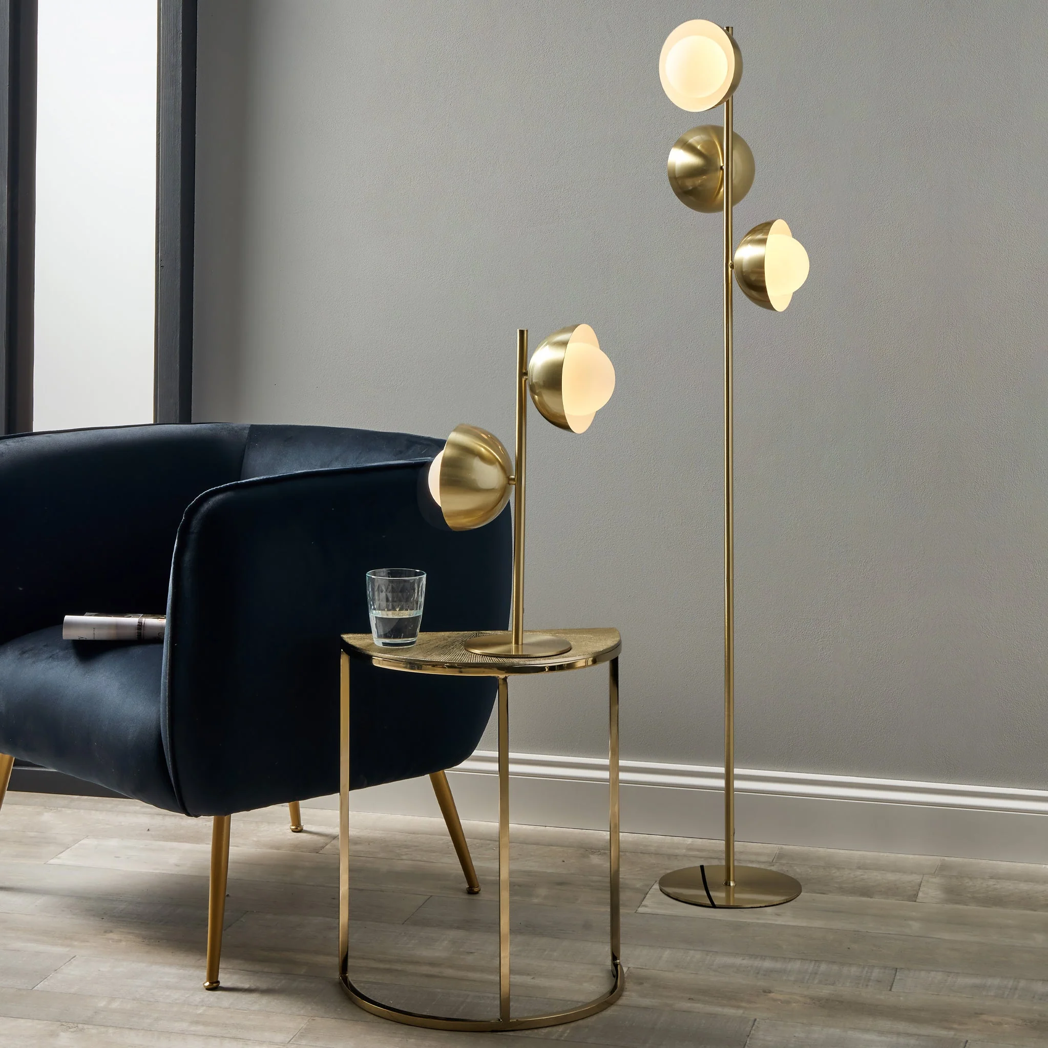 Estelle Brushed Dome Floor Lamp - Image 3
