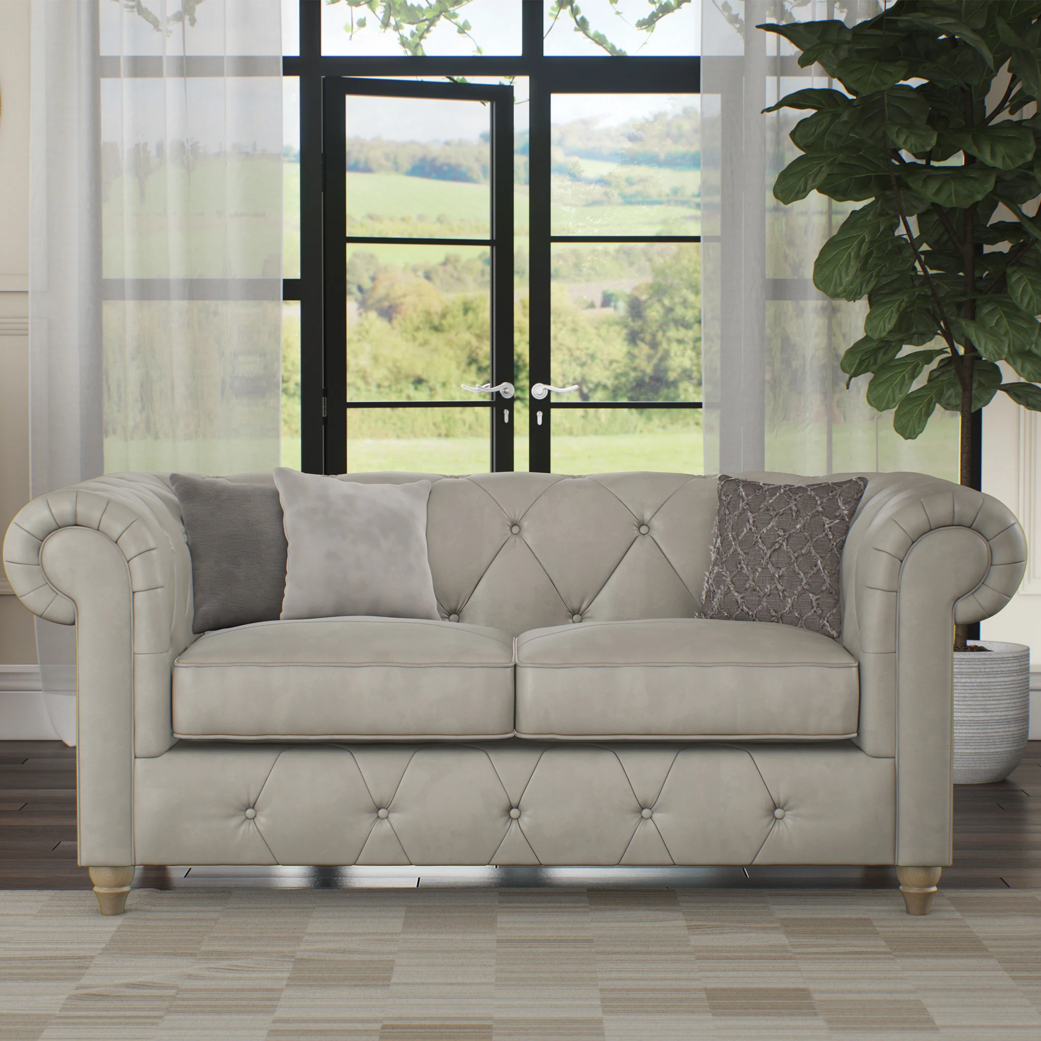 Everett Leather 2 Seater Sofa - Image 14