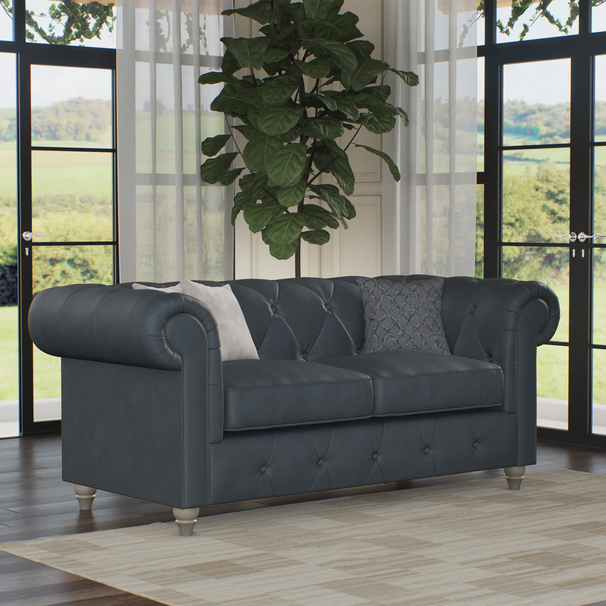 Everett Leather 2 Seater Sofa - Image 28