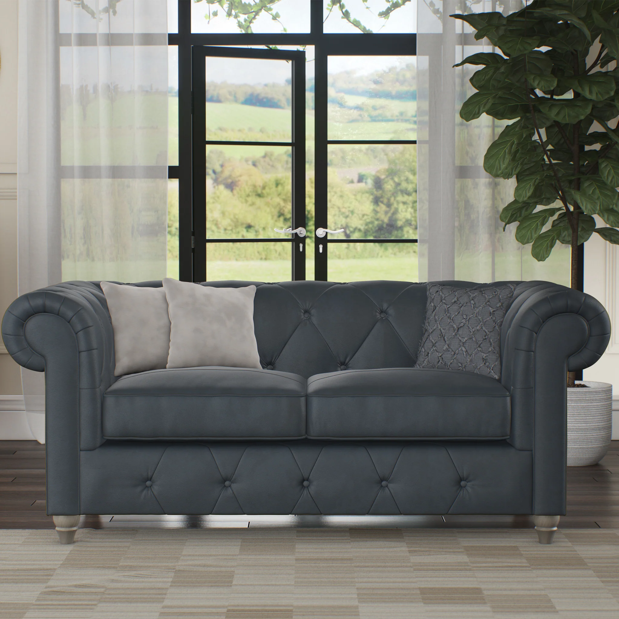 Everett Leather 2 Seater Sofa - Image 29