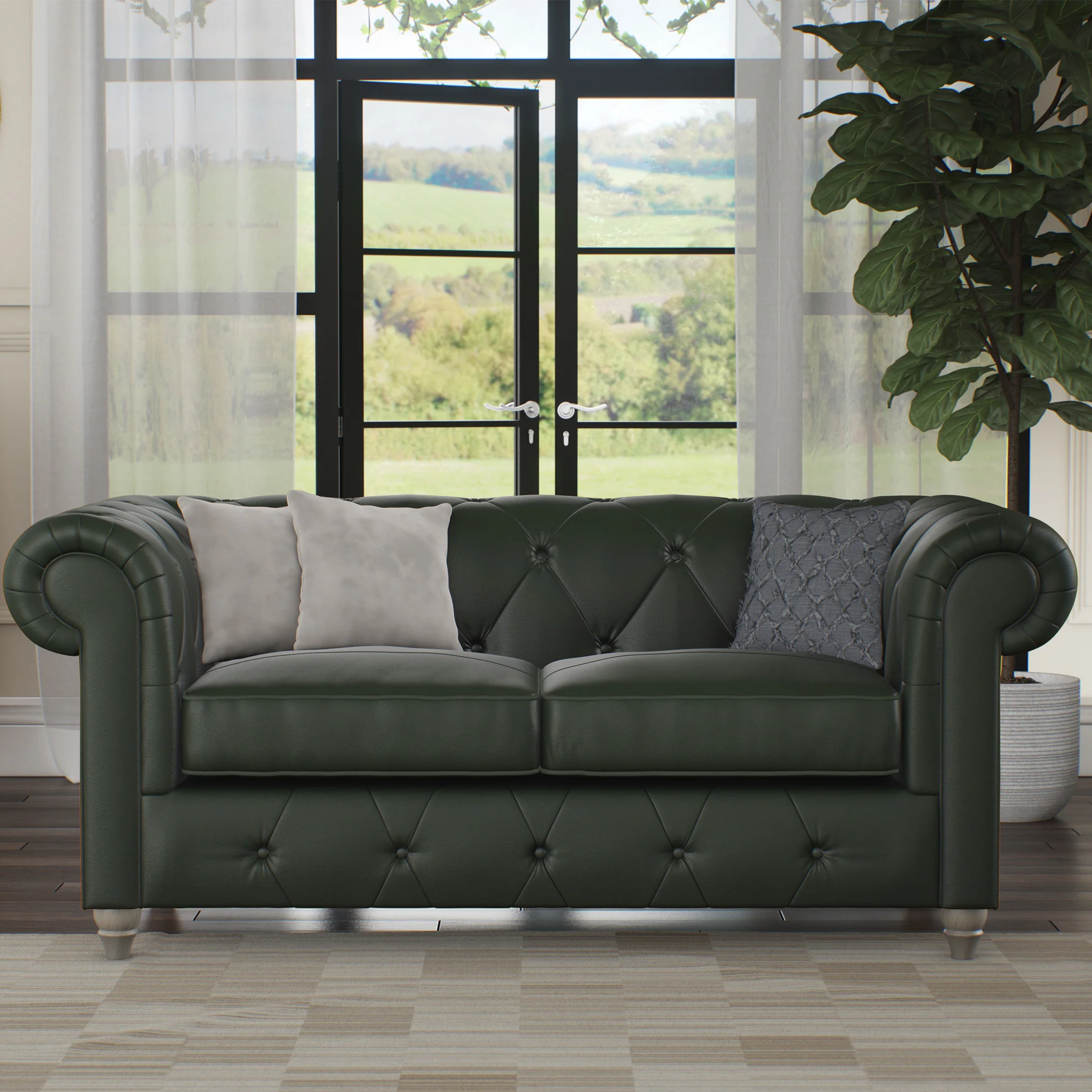 Everett Leather 2 Seater Sofa - Image 40