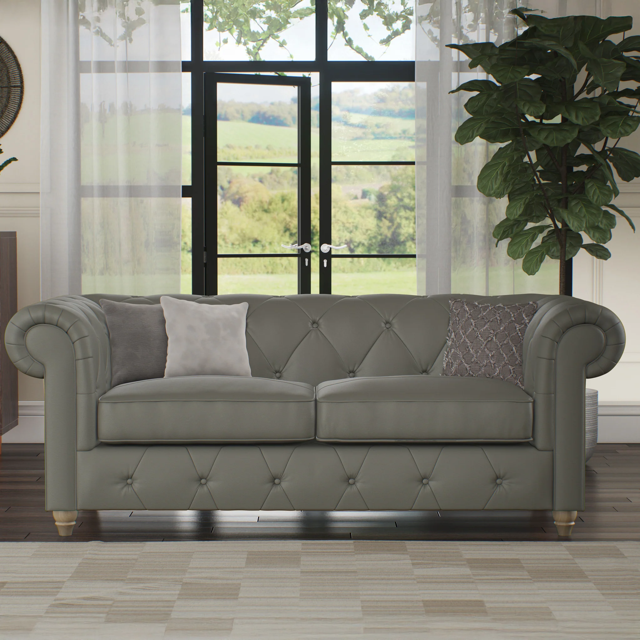 Everett Leather 3 Seater Sofa - Image 14