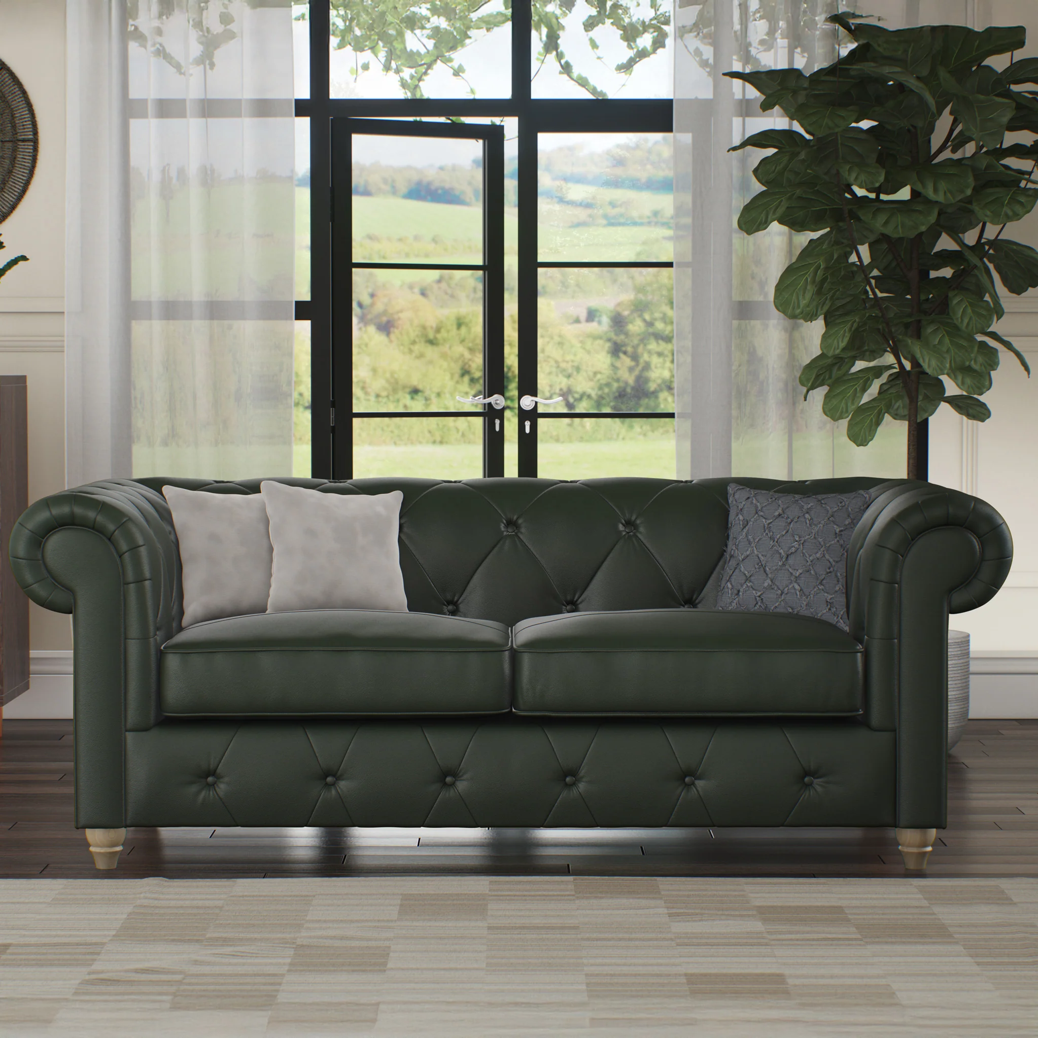Everett Leather 3 Seater Sofa - Image 25