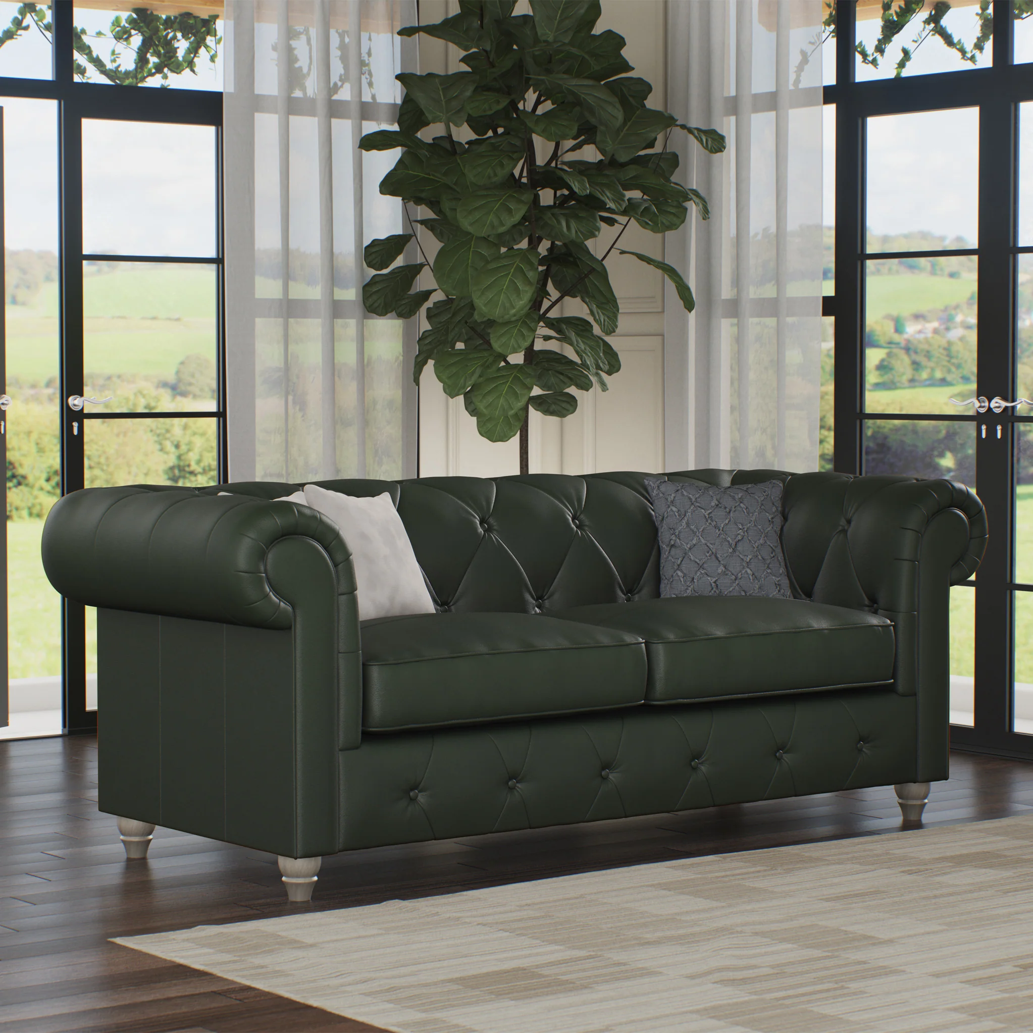 Everett Leather 3 Seater Sofa - Image 28