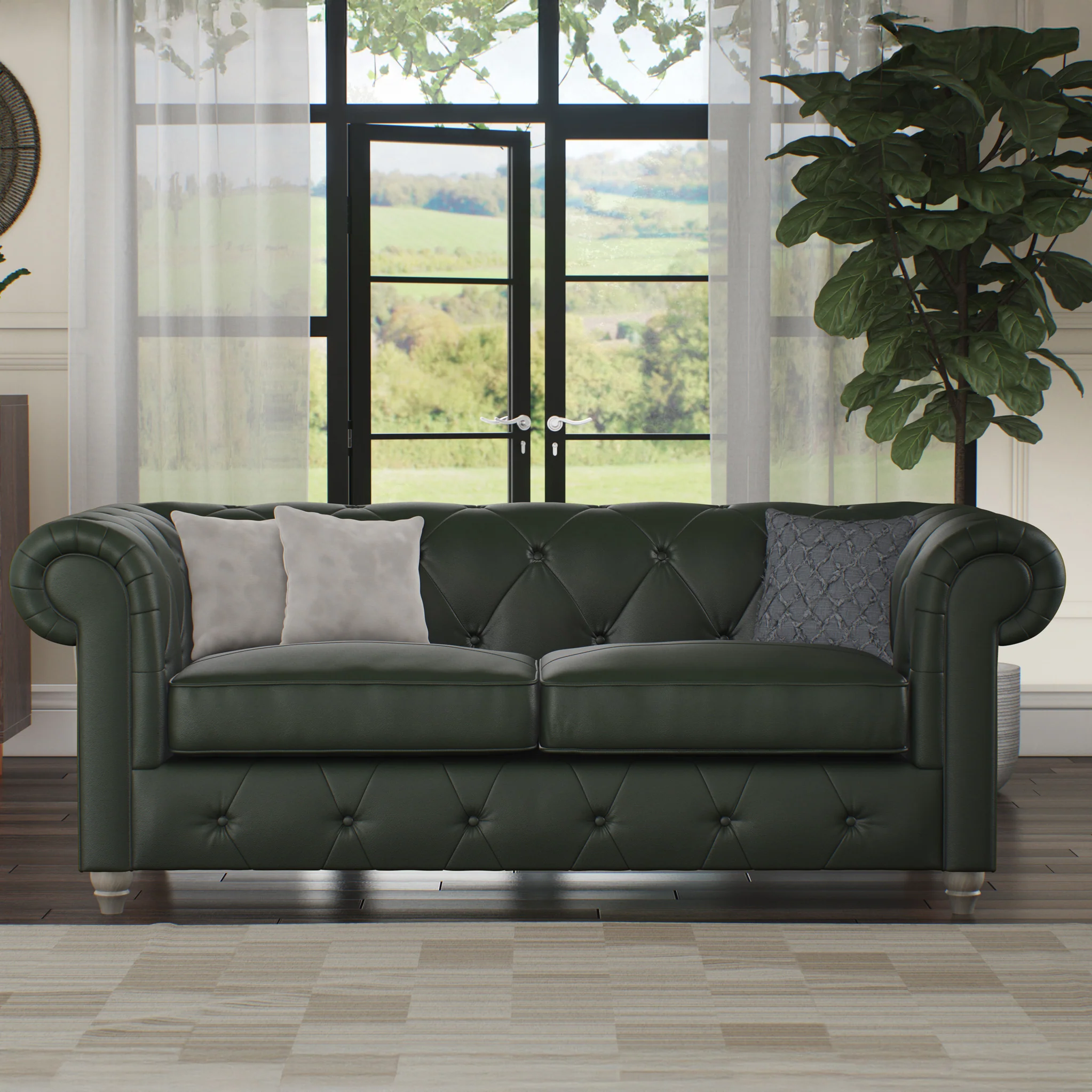 Everett Leather 3 Seater Sofa - Image 29