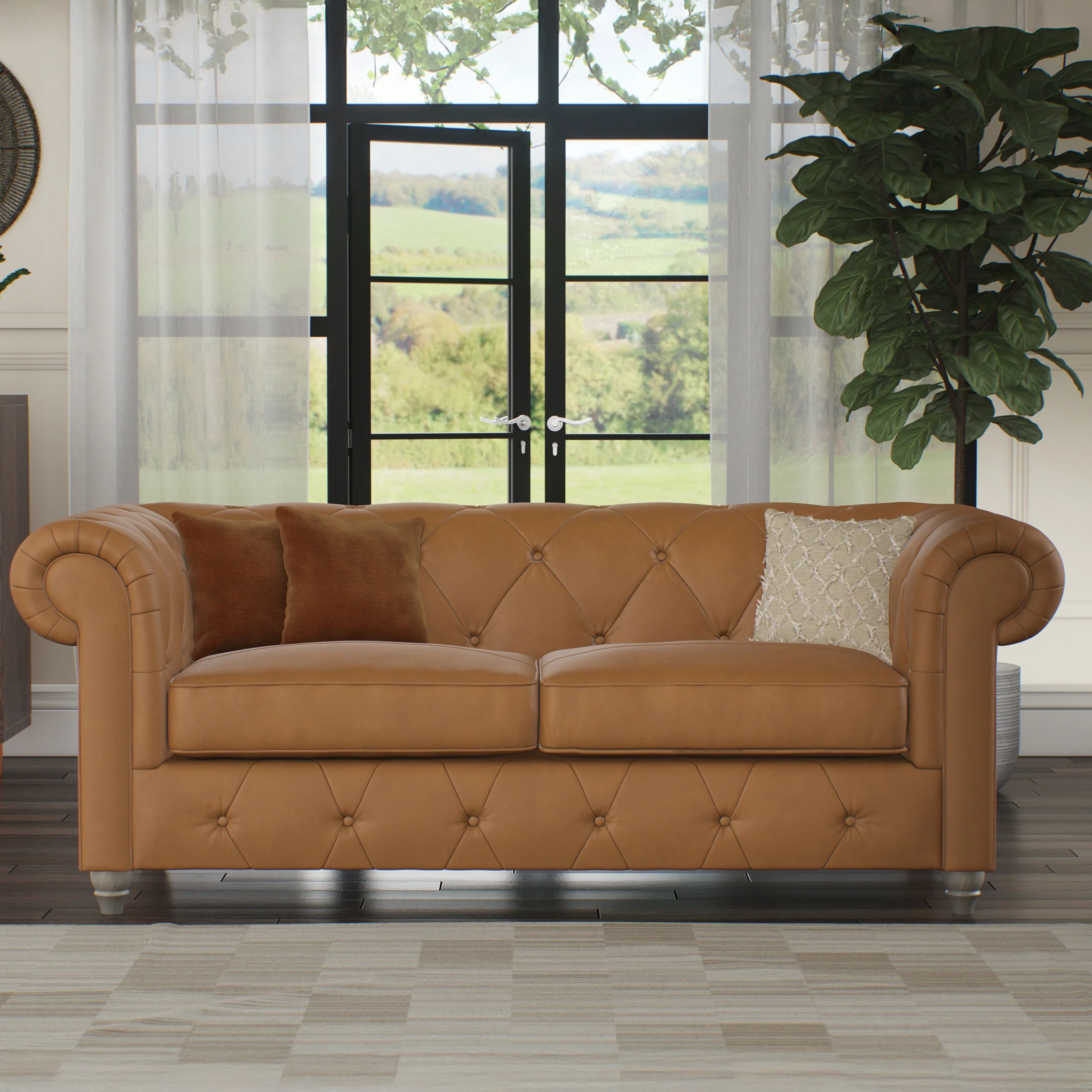 Everett Leather 3 Seater Sofa - Image 51