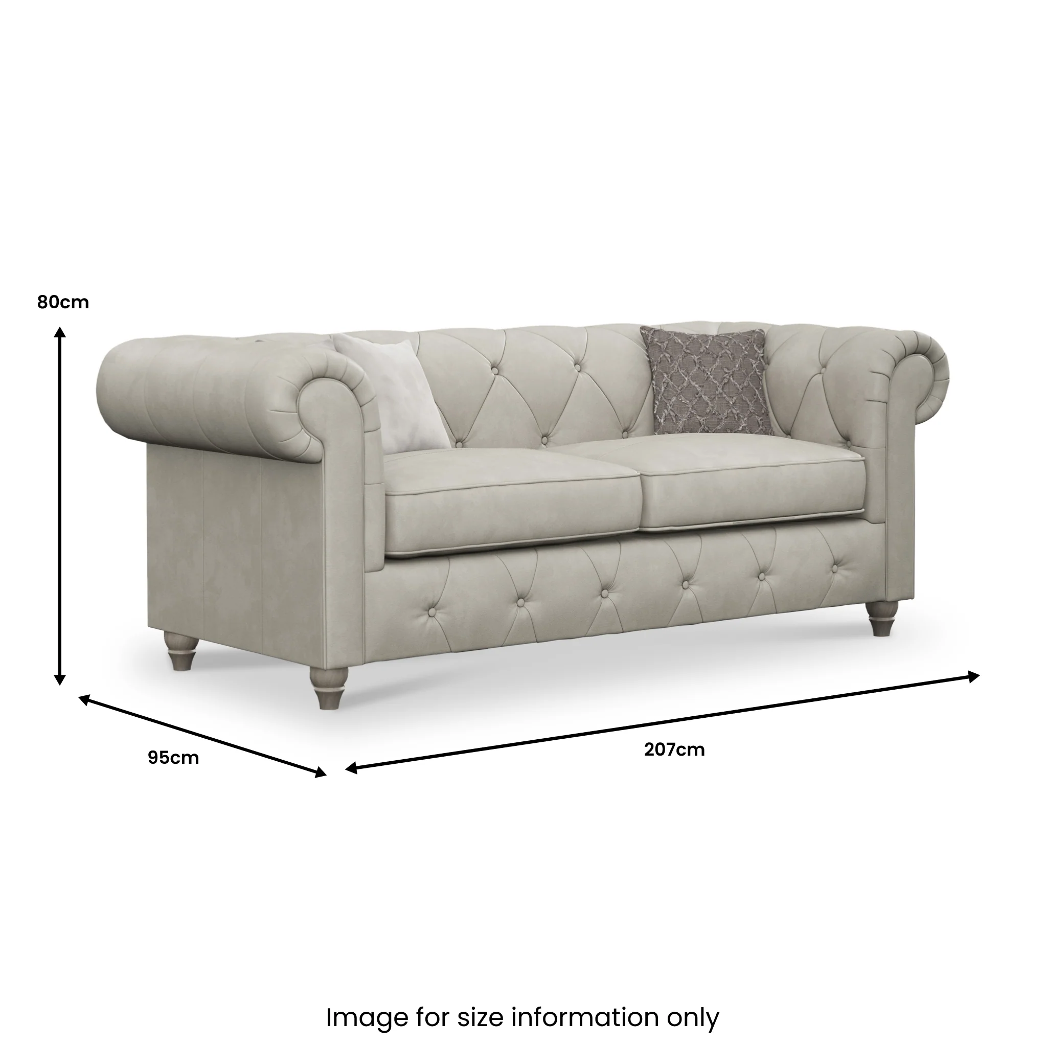 Everett Leather 3 Seater Sofa - Image 67