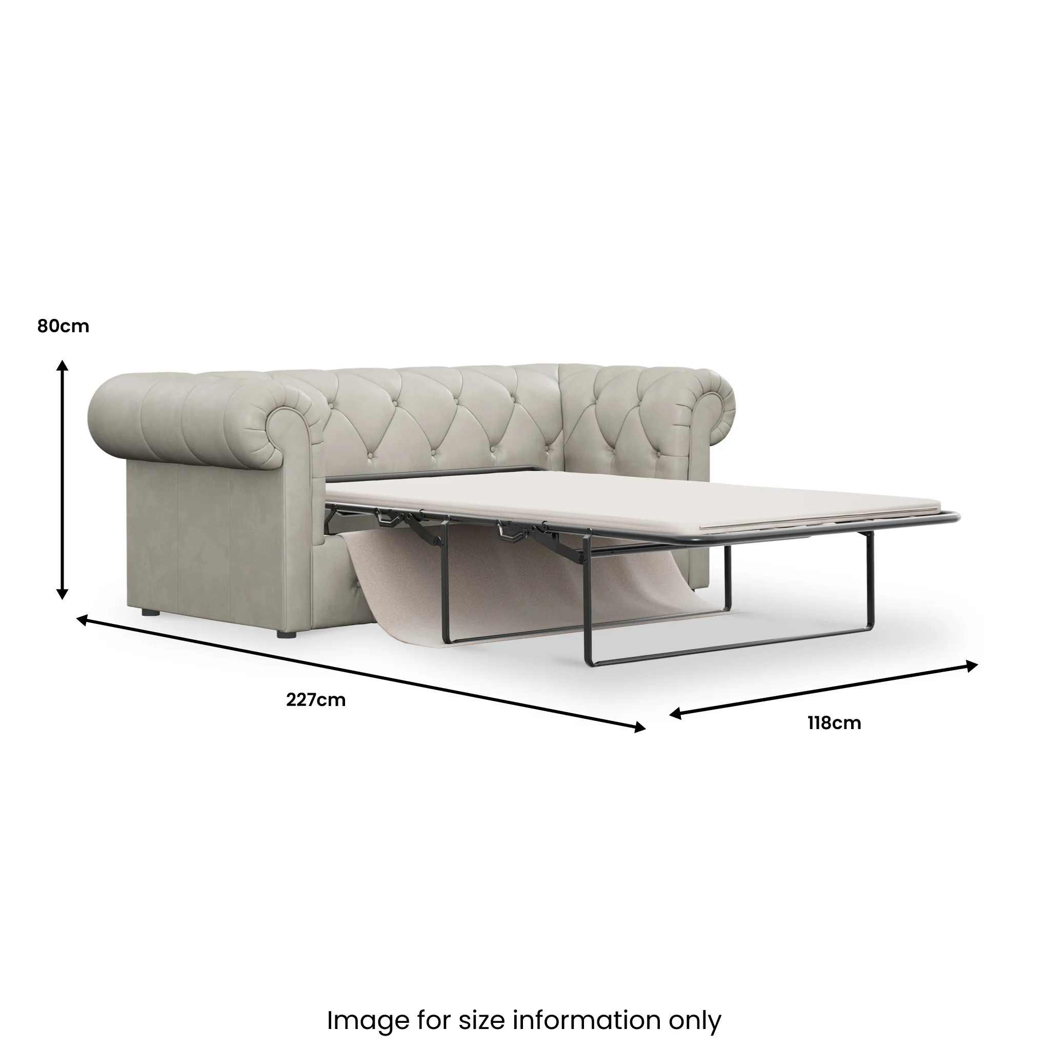 Everett Leather 3 Seater Sofa Bed - Image 35