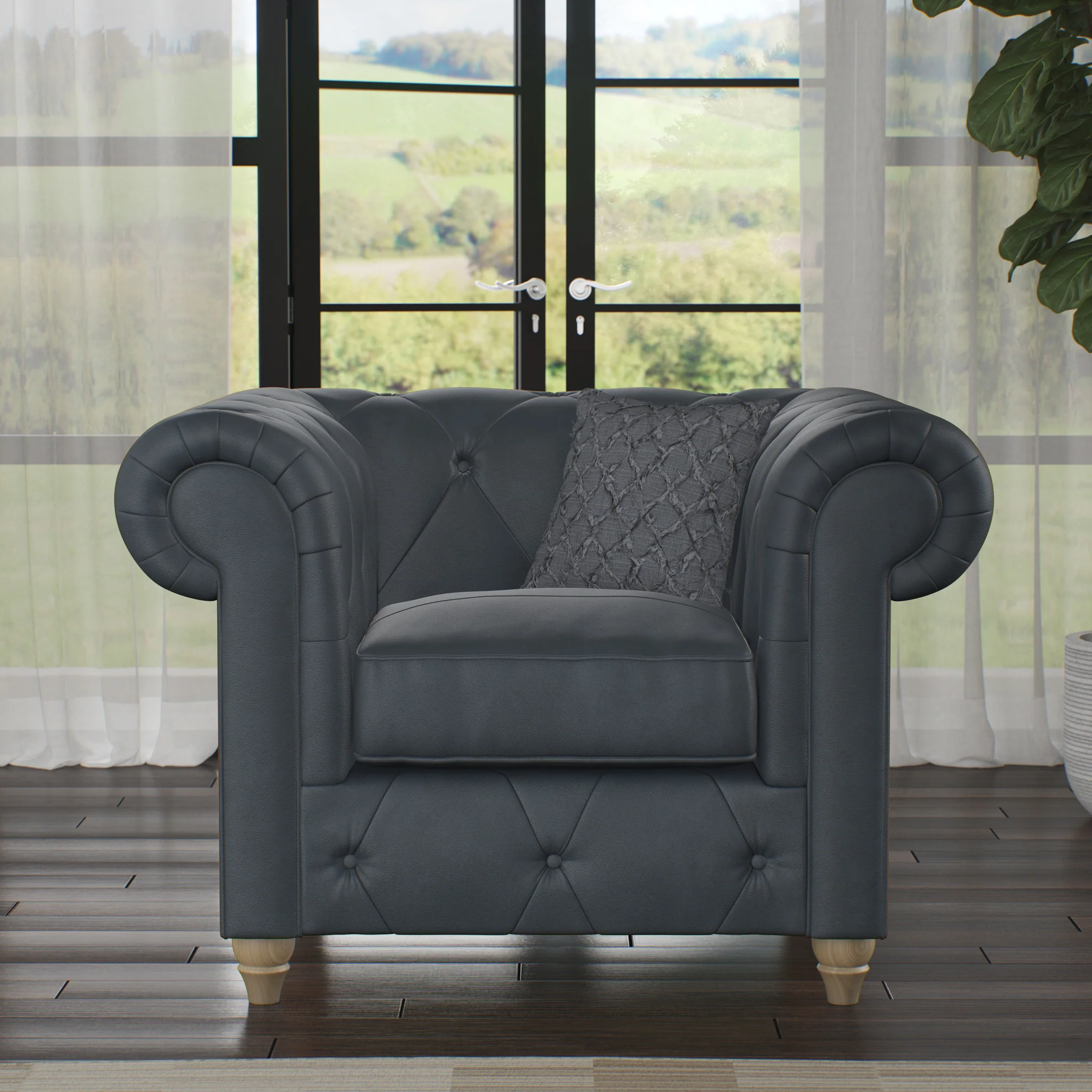 Everett Leather Armchair - Image 2