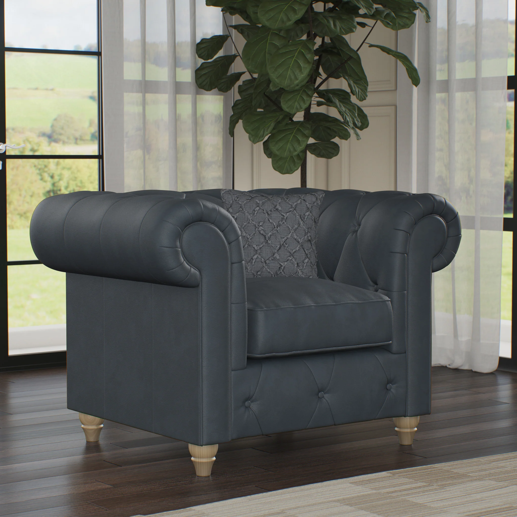 Everett Leather Armchair - Image 3