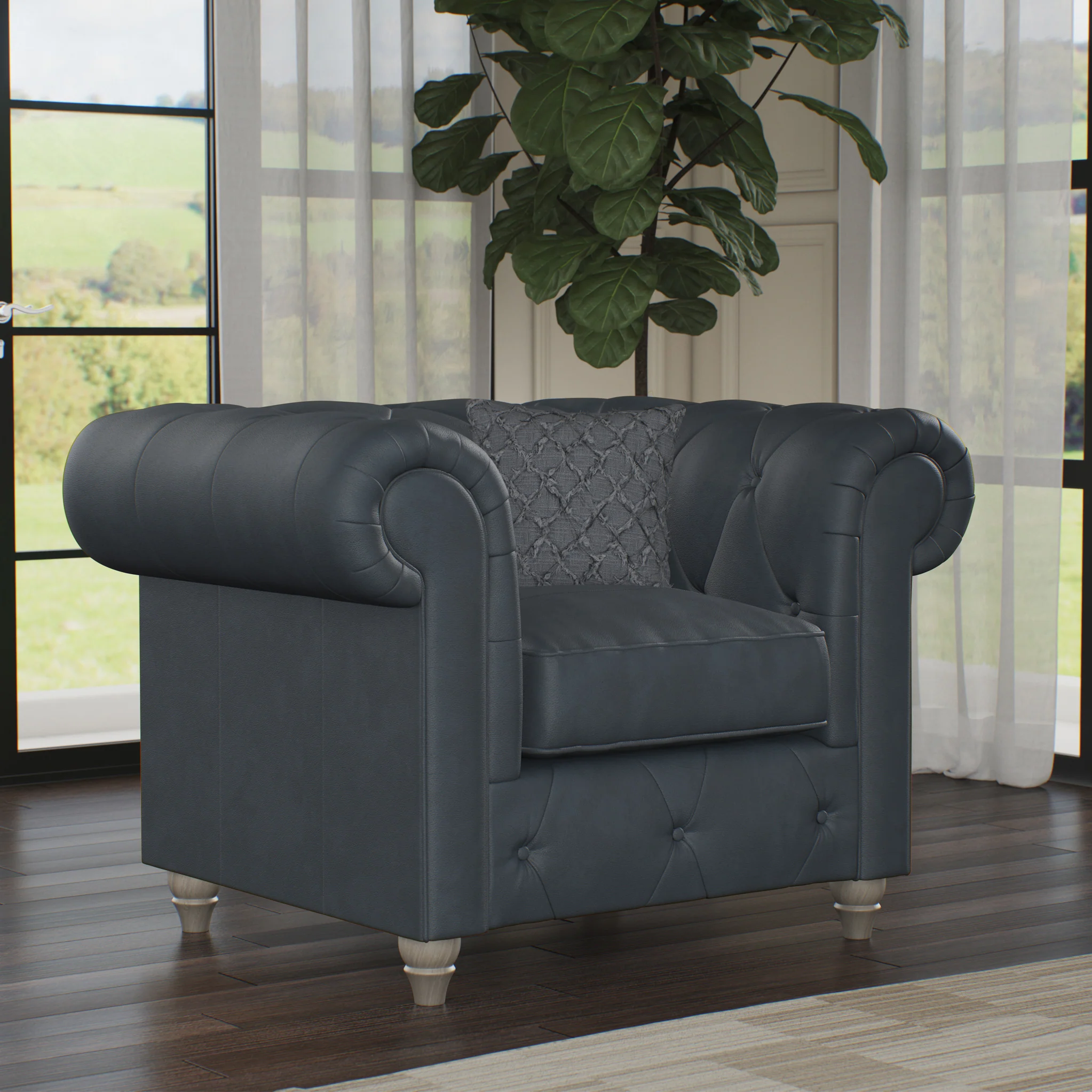 Everett Leather Armchair - Image 7