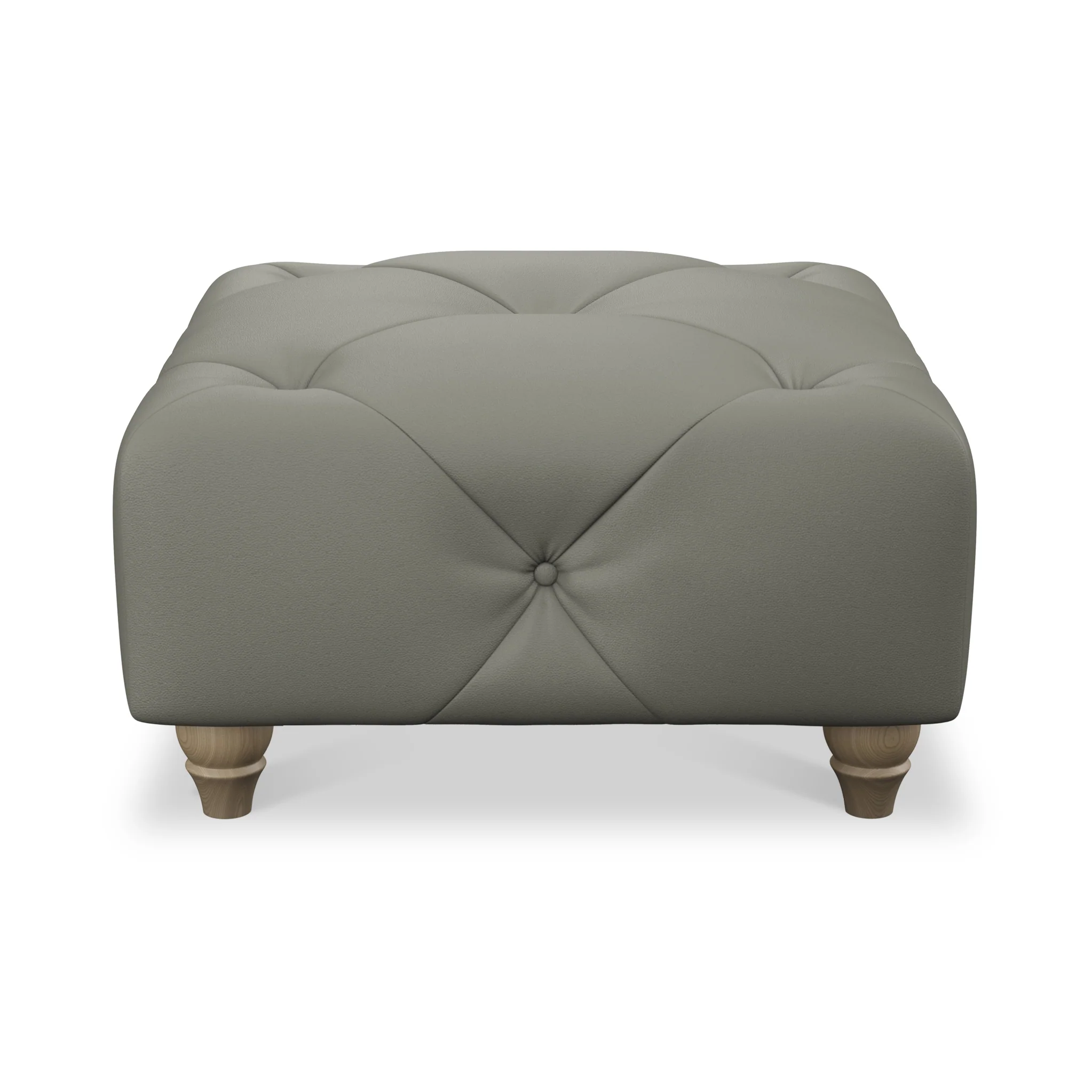 Everett Leather Button Top Footstool - Image 14