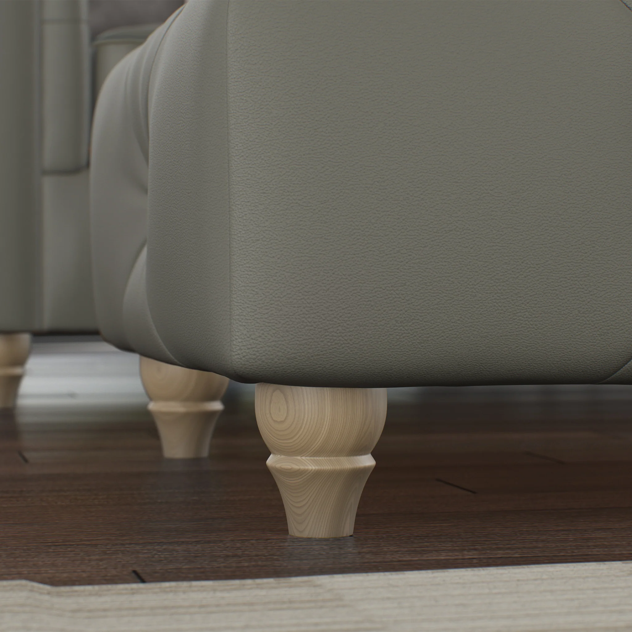 Everett Leather Button Top Footstool - Image 19
