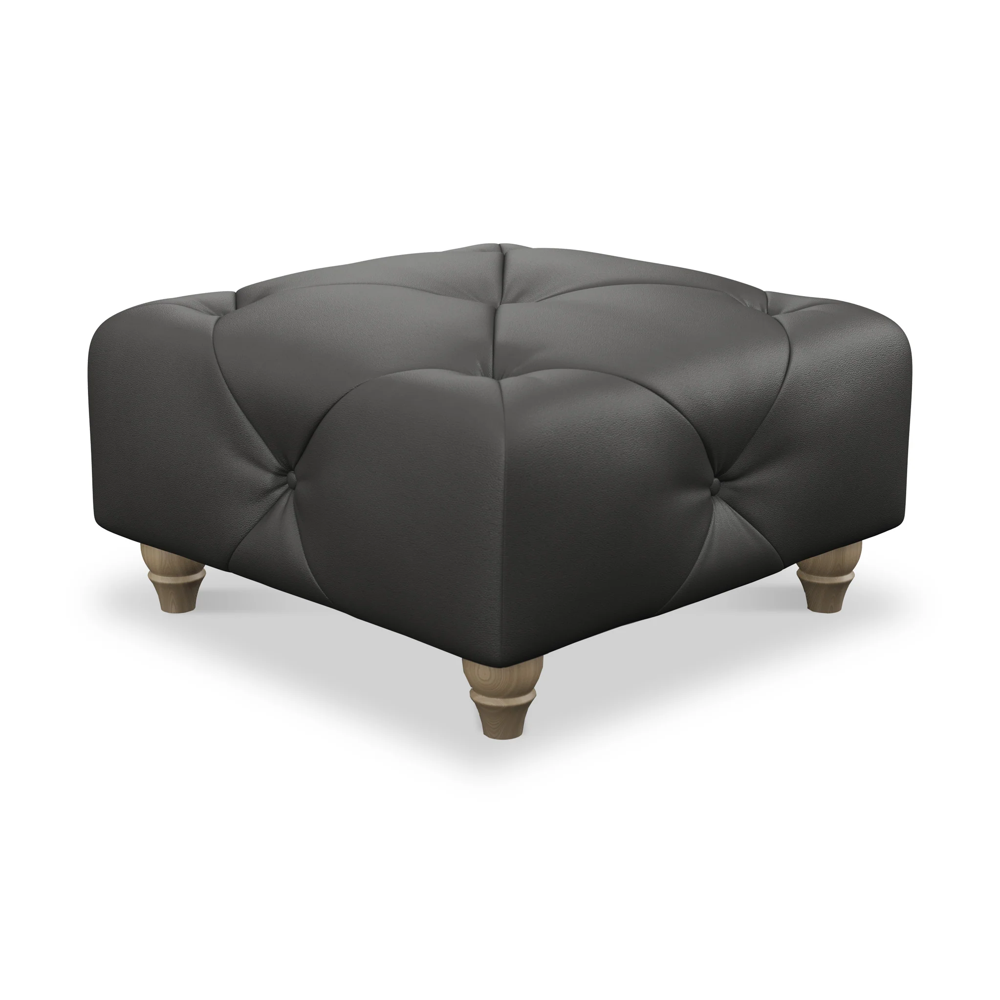 Everett Leather Button Top Footstool - Image 30