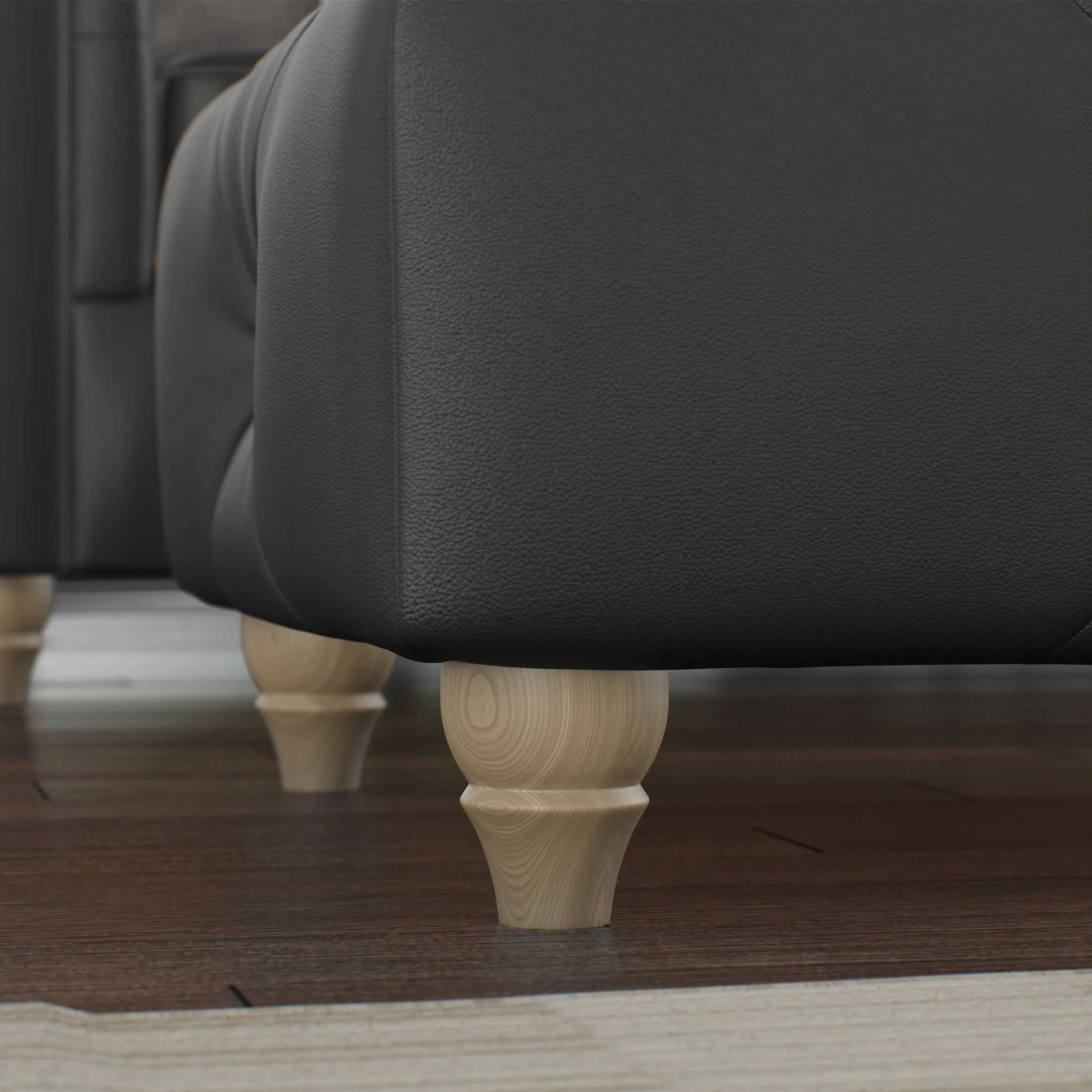 Everett Leather Button Top Footstool - Image 39
