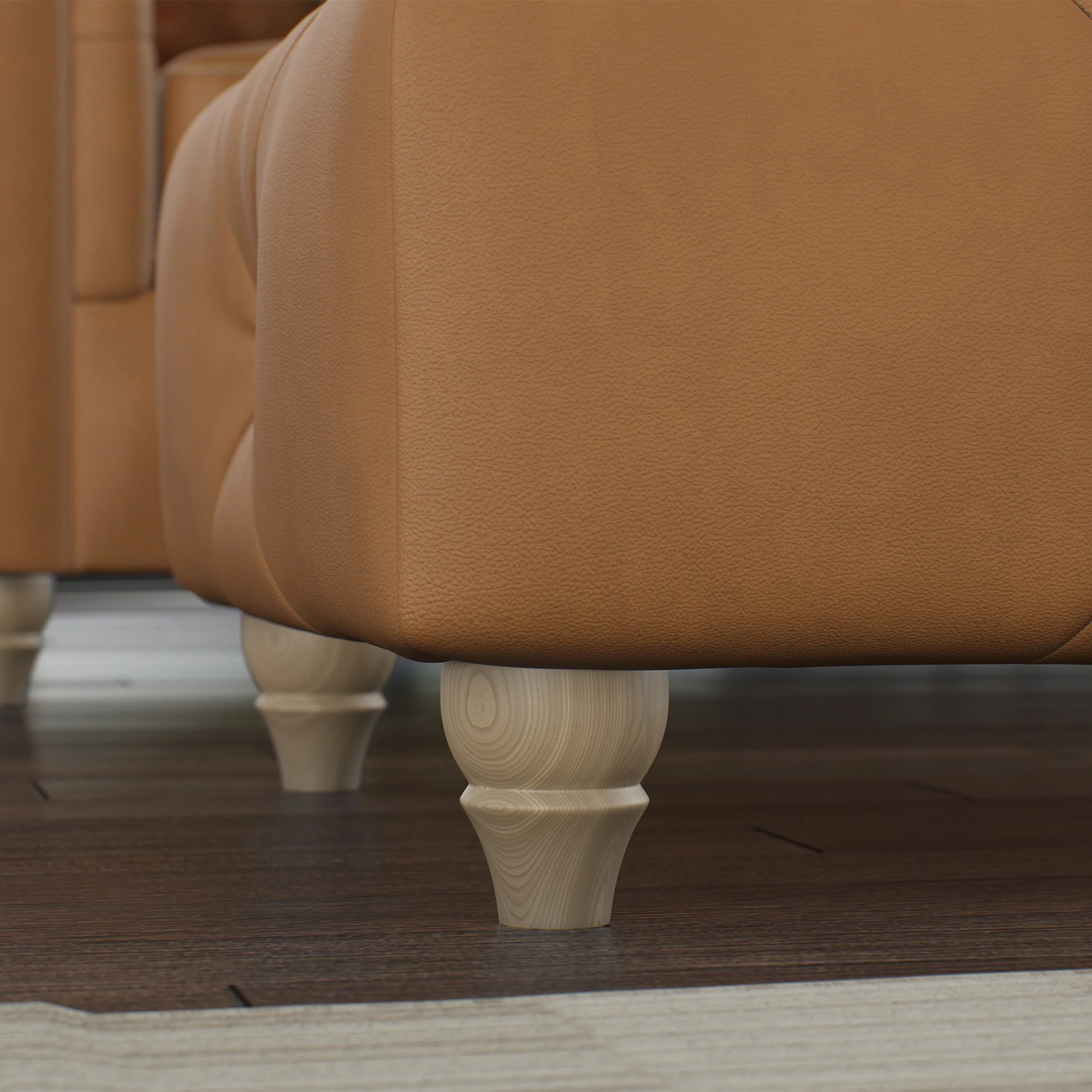 Everett Leather Button Top Footstool - Image 49