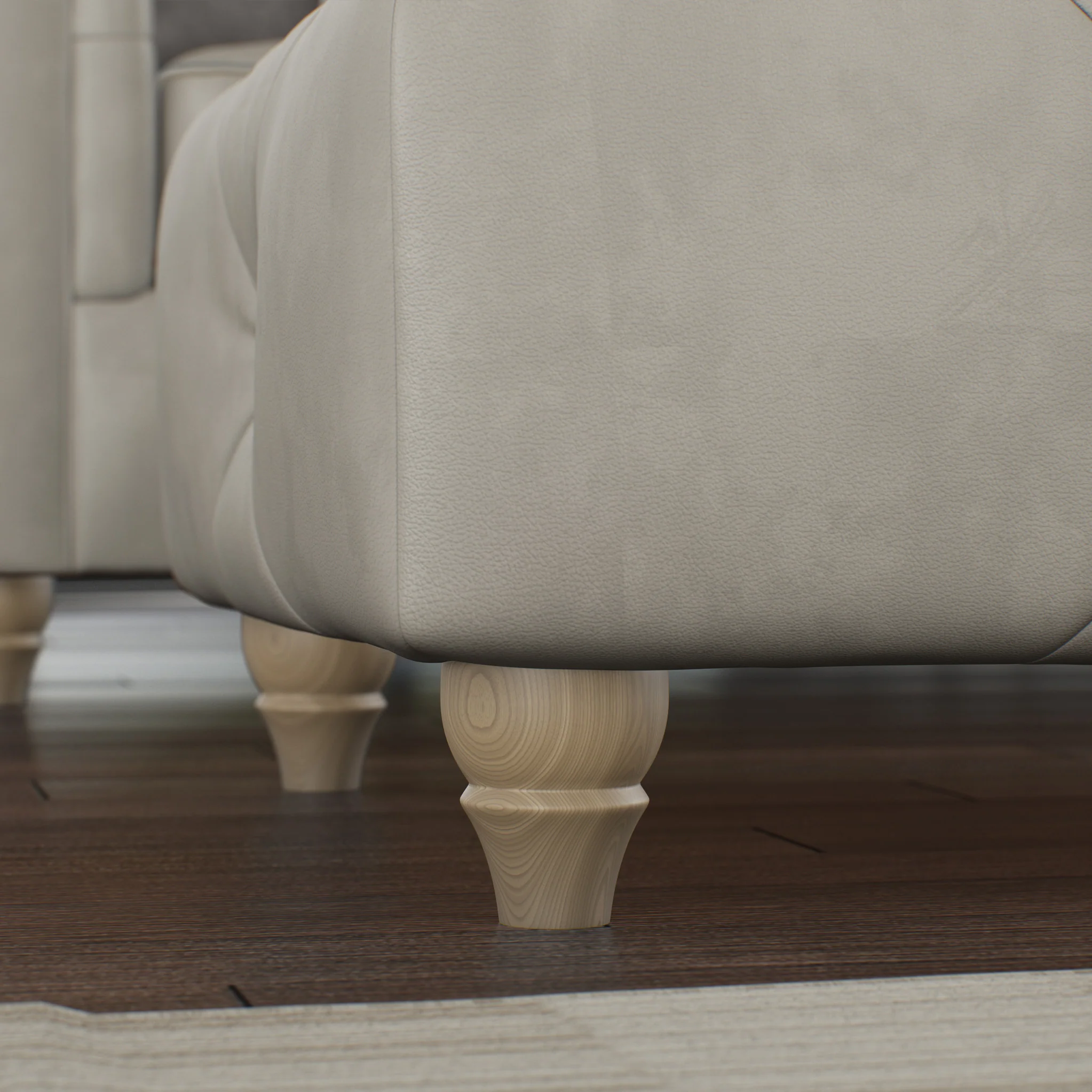 Everett Leather Button Top Footstool - Image 59
