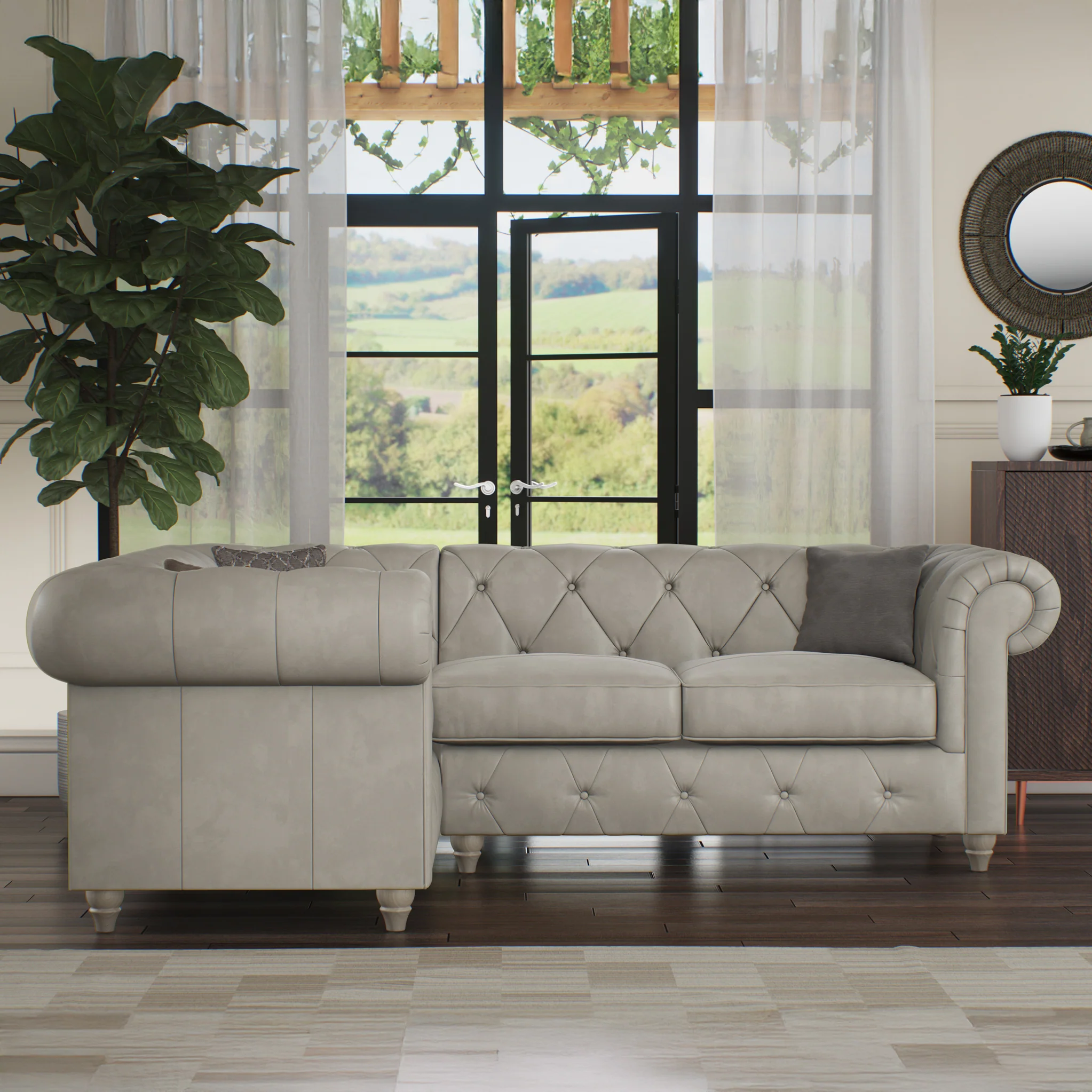 Everett Leather Corner Sofa - Image 109