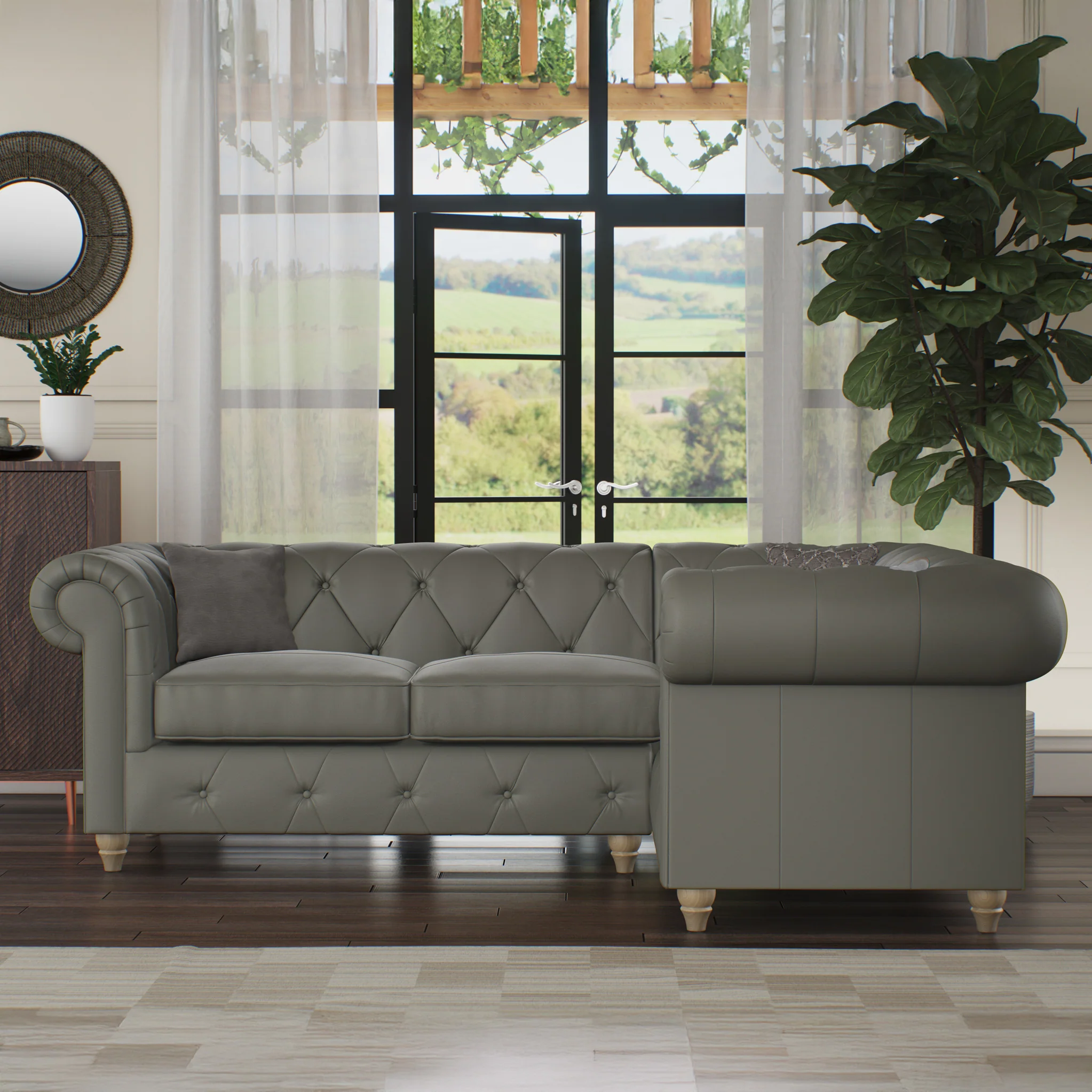 Everett Leather Corner Sofa - Image 21