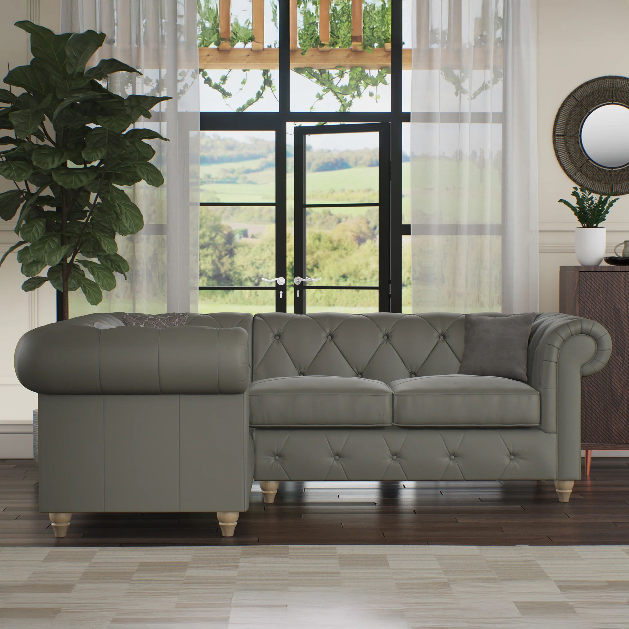 Everett Leather Corner Sofa - Image 29