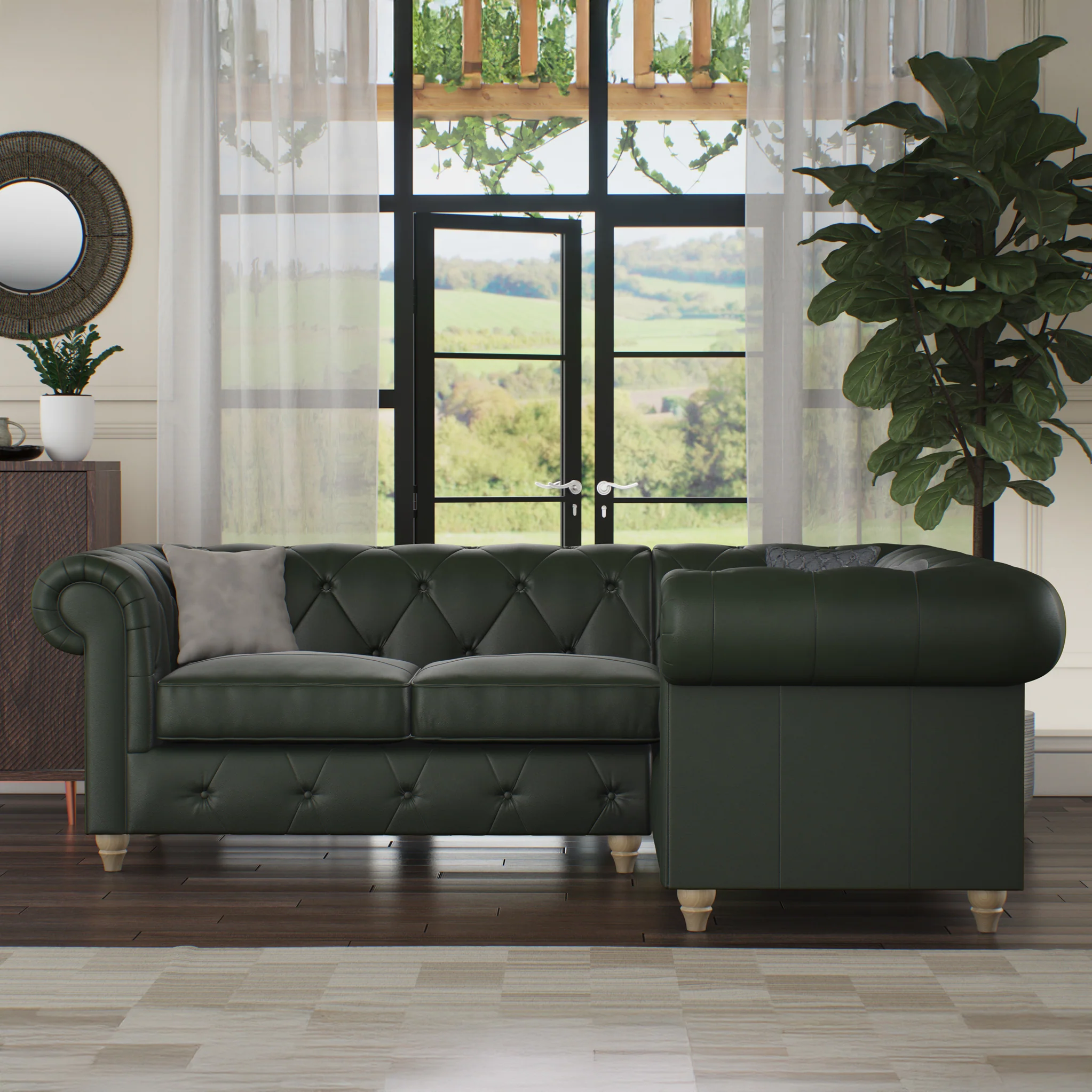 Everett Leather Corner Sofa - Image 40