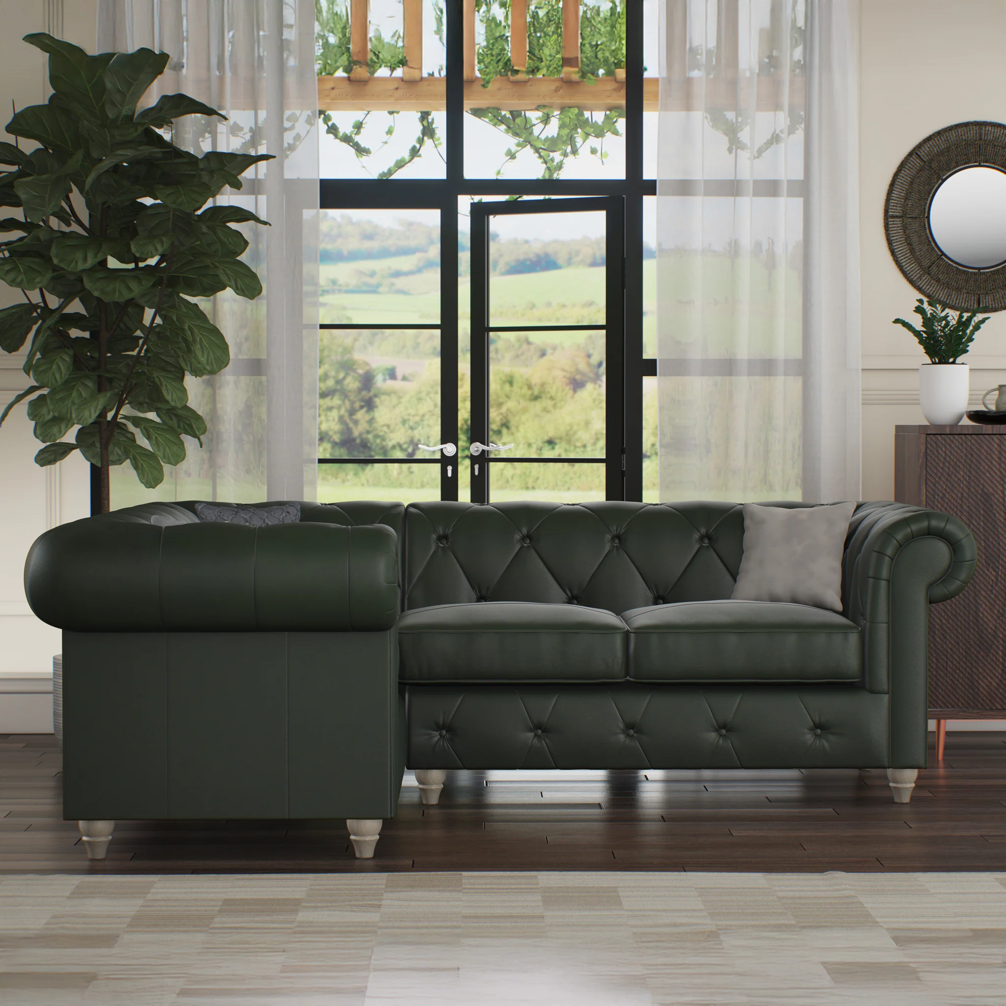 Everett Leather Corner Sofa - Image 52