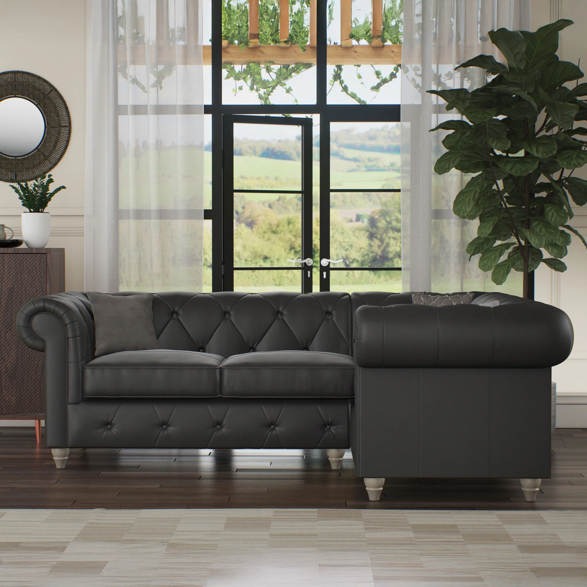 Everett Leather Corner Sofa - Image 63