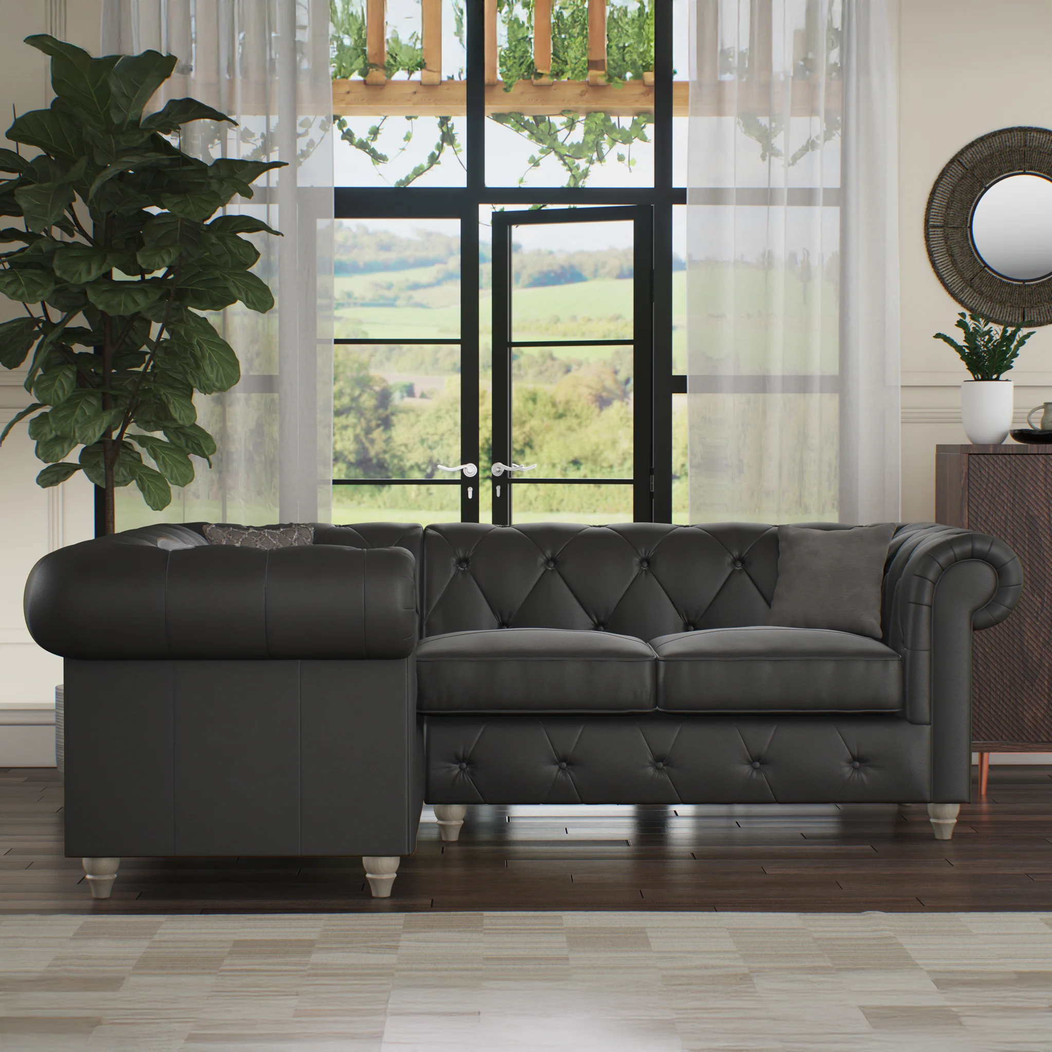 Everett Leather Corner Sofa - Image 71