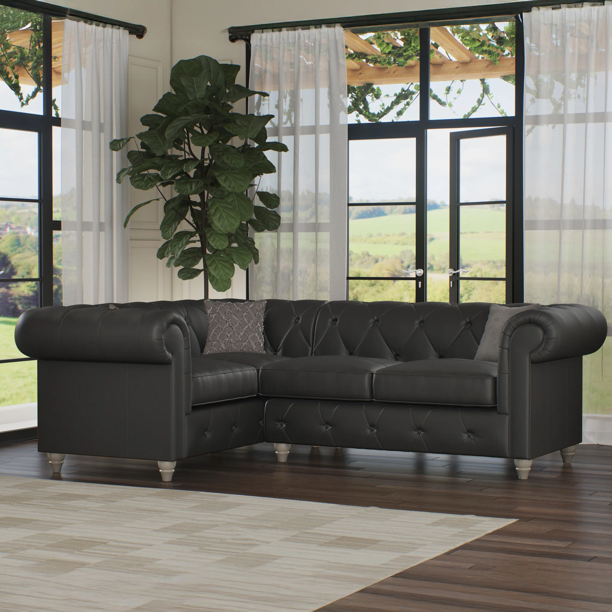 Everett Leather Corner Sofa - Image 72