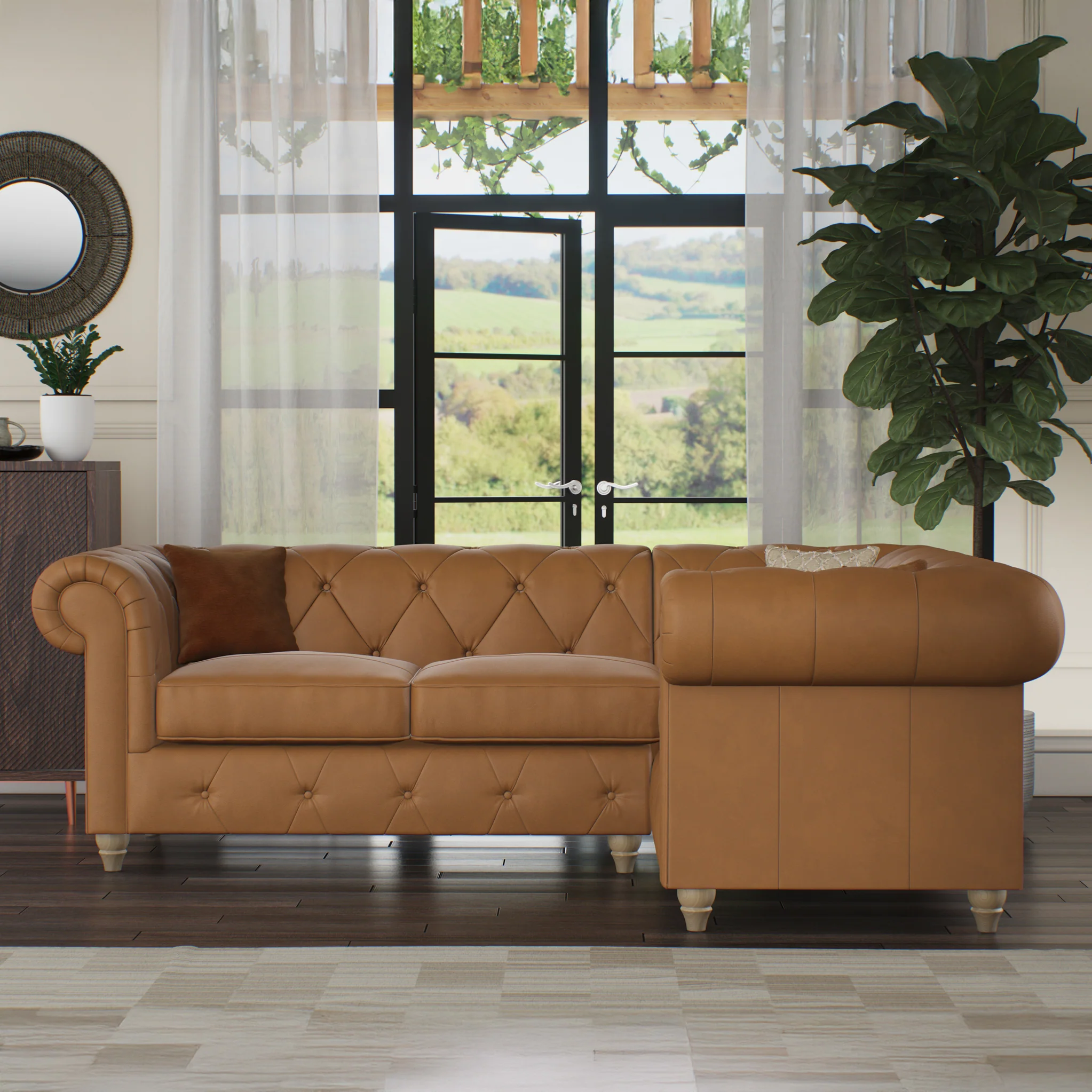 Everett Leather Corner Sofa - Image 78