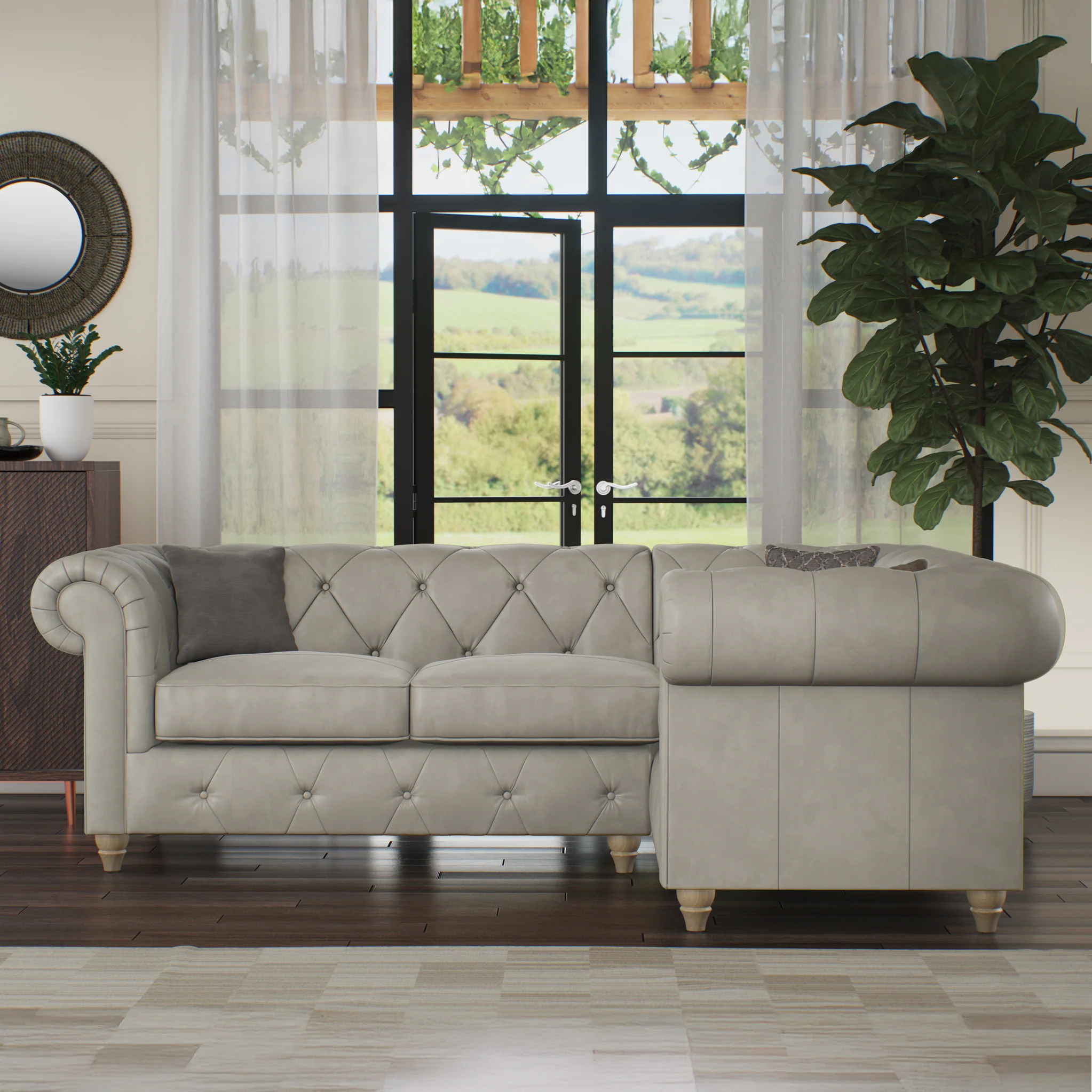 Everett Leather Corner Sofa - Image 97