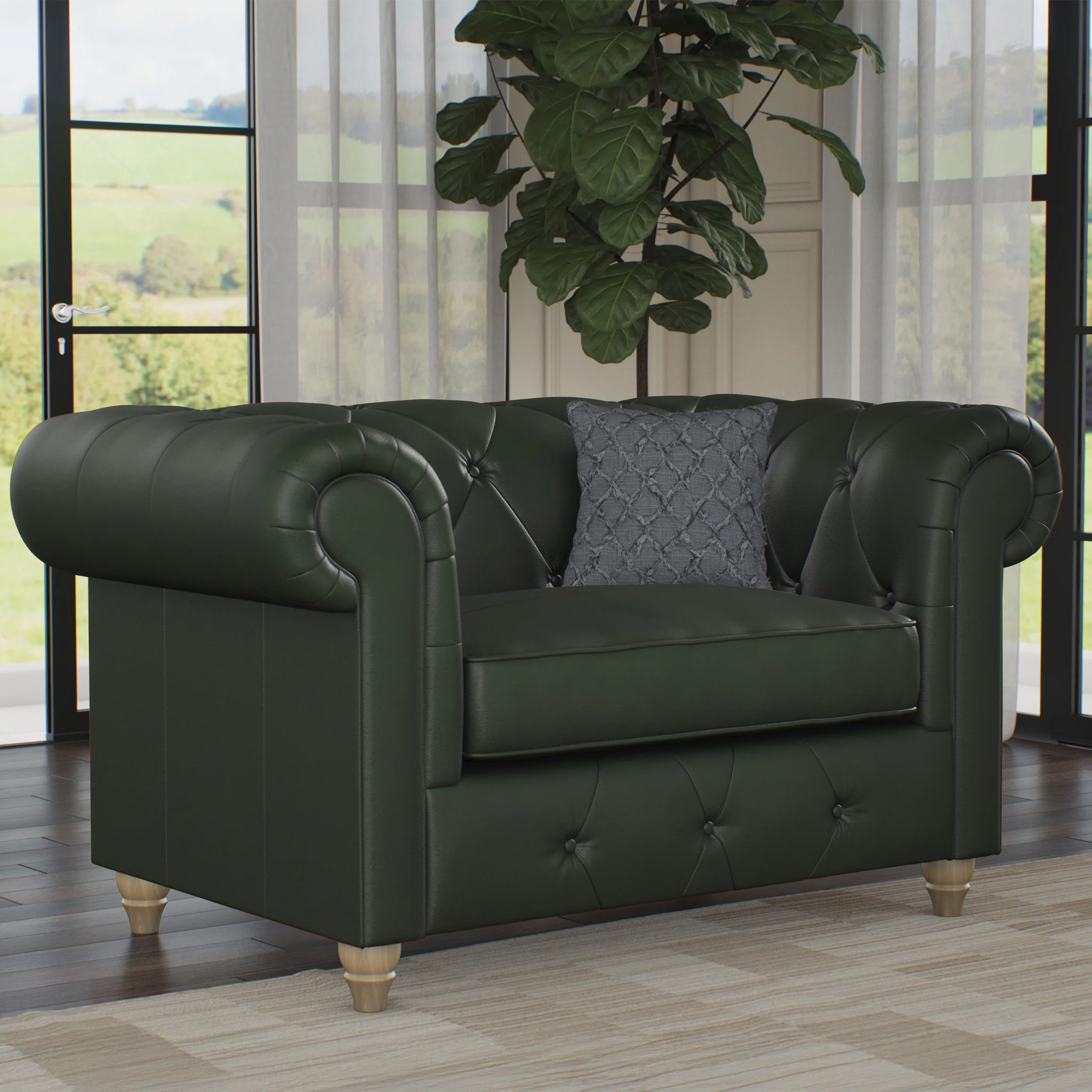 Everett Leather Snuggler Chair - Image 25
