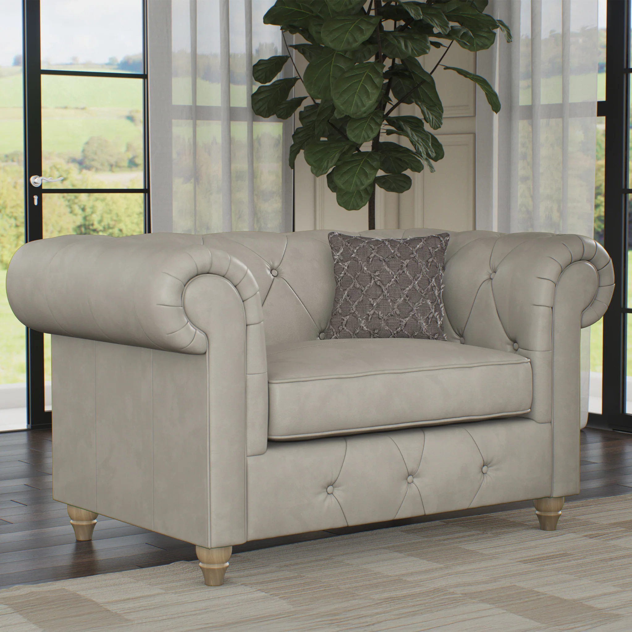 Everett Leather Snuggler Chair - Image 57