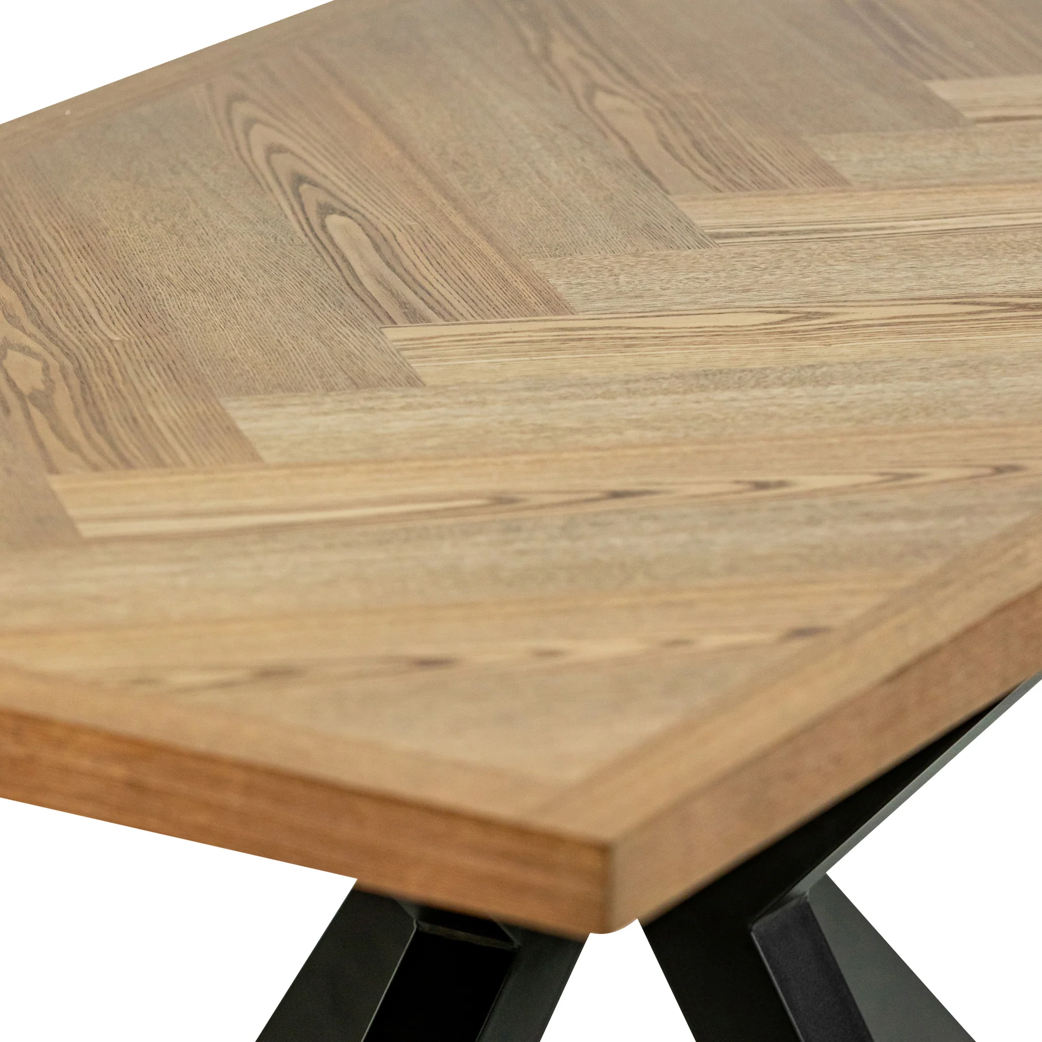 Everly 140cm Ash Herringbone Dining Table - Image 3