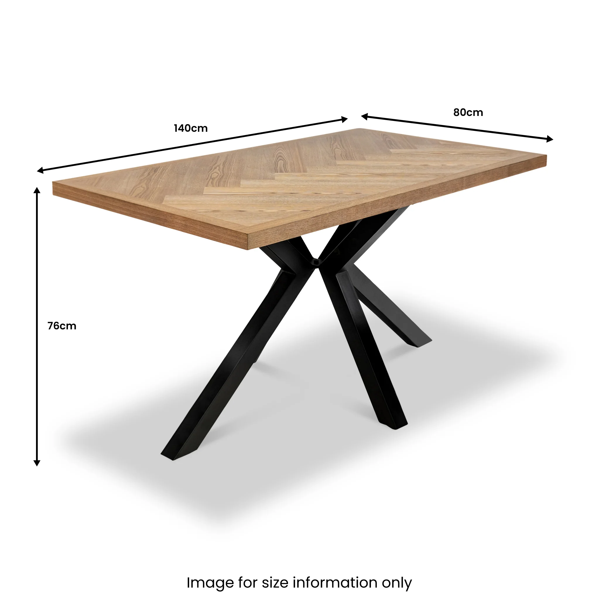 Everly 140cm Ash Herringbone Dining Table - Image 6