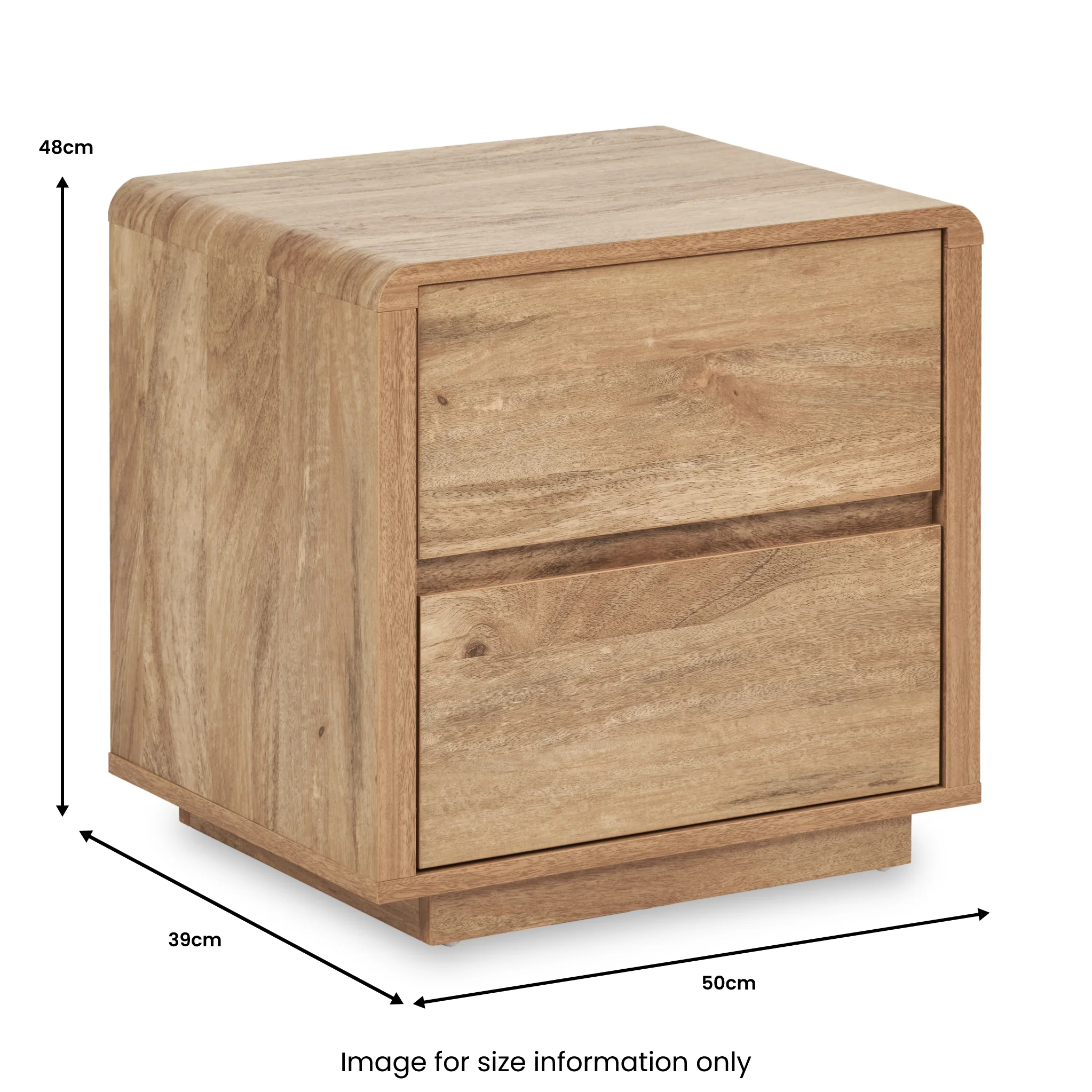 Eversley 2 Drawer Bedside - Image 7